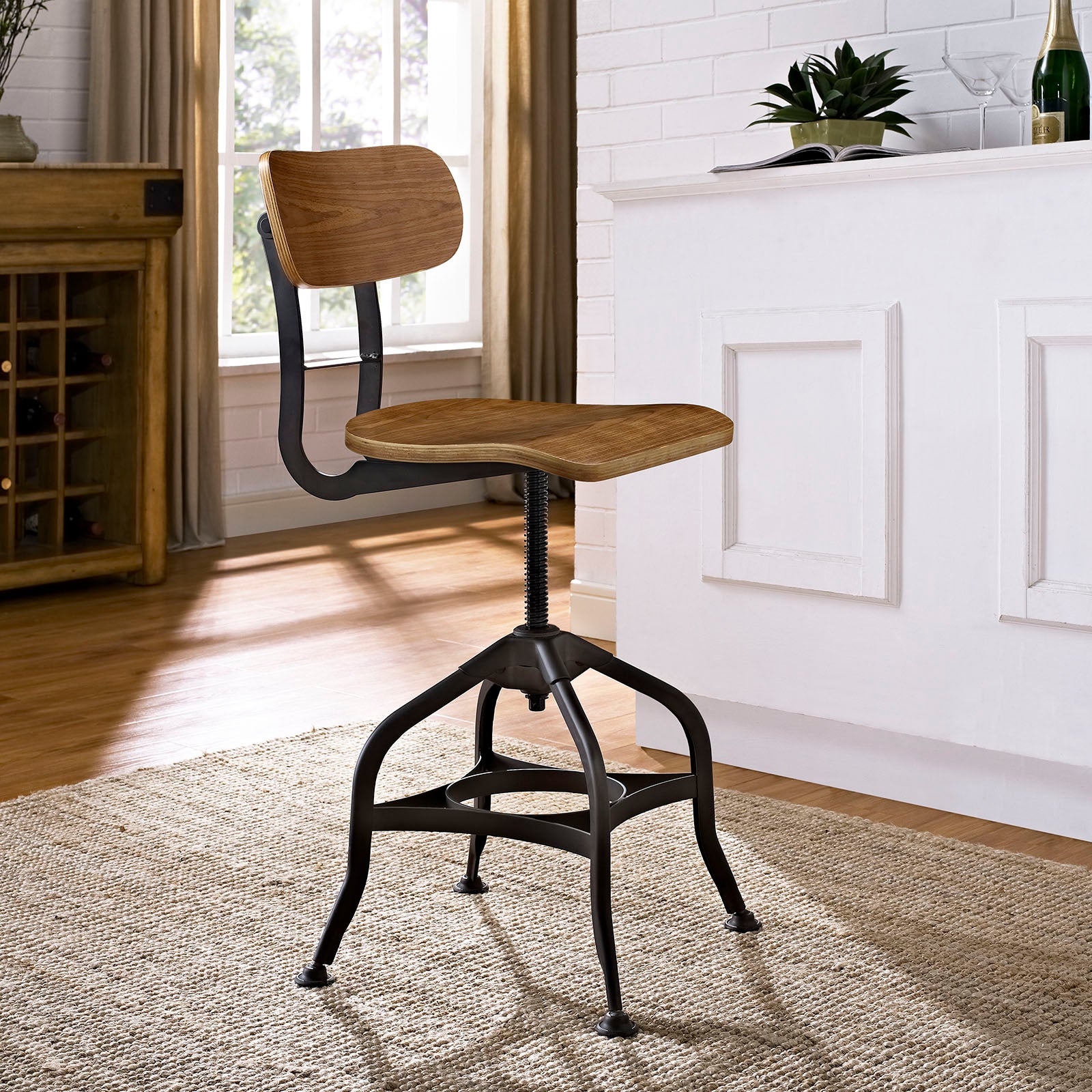 Modway Dining Chairs - Mark Wood Dining Stool Brown