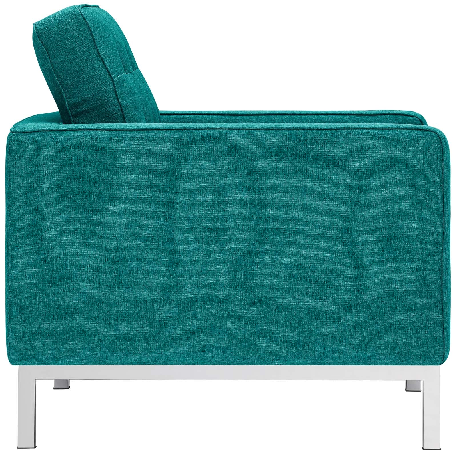 Modway Accent Chairs - Loft Fabric Armchair Teal