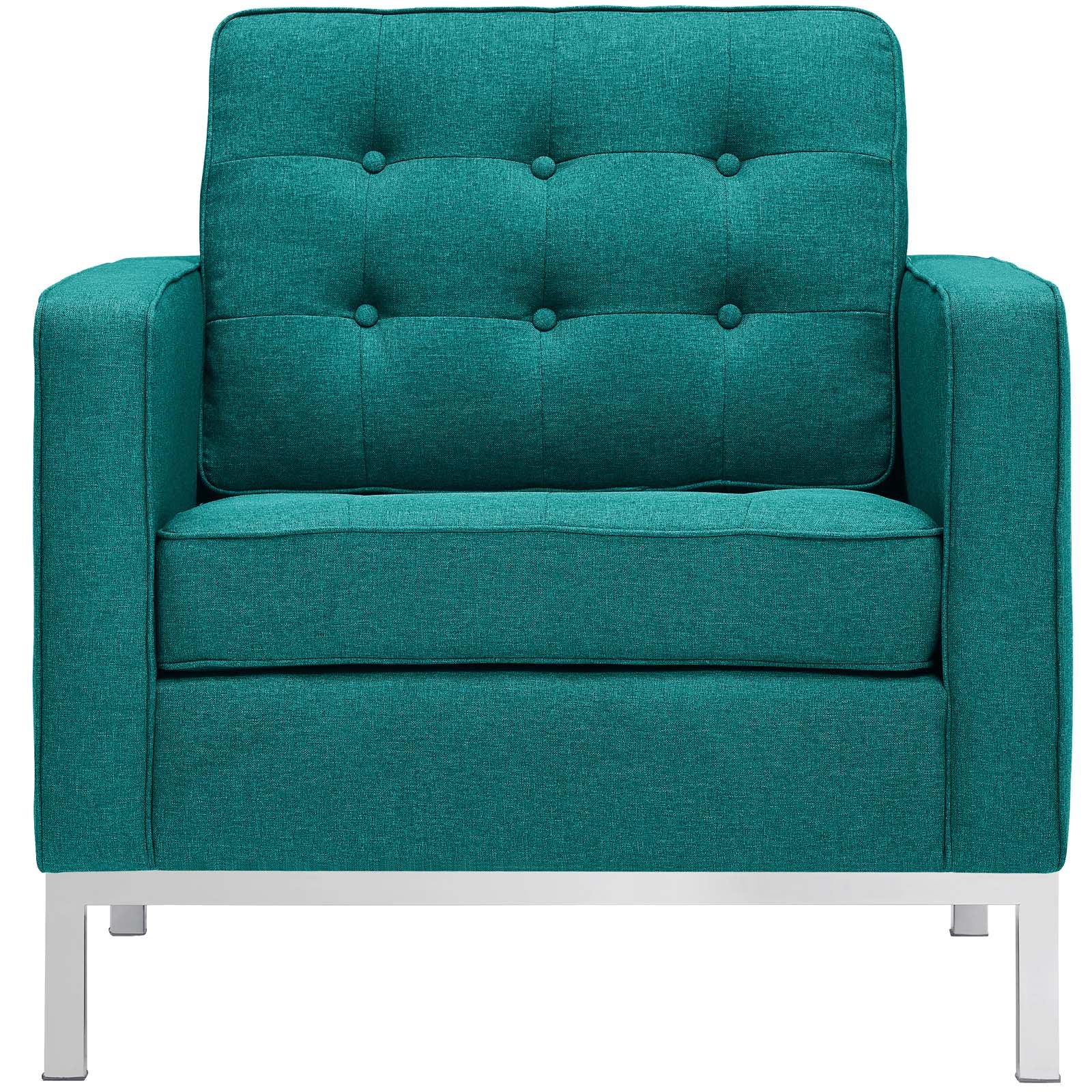 Modway Accent Chairs - Loft Fabric Armchair Teal