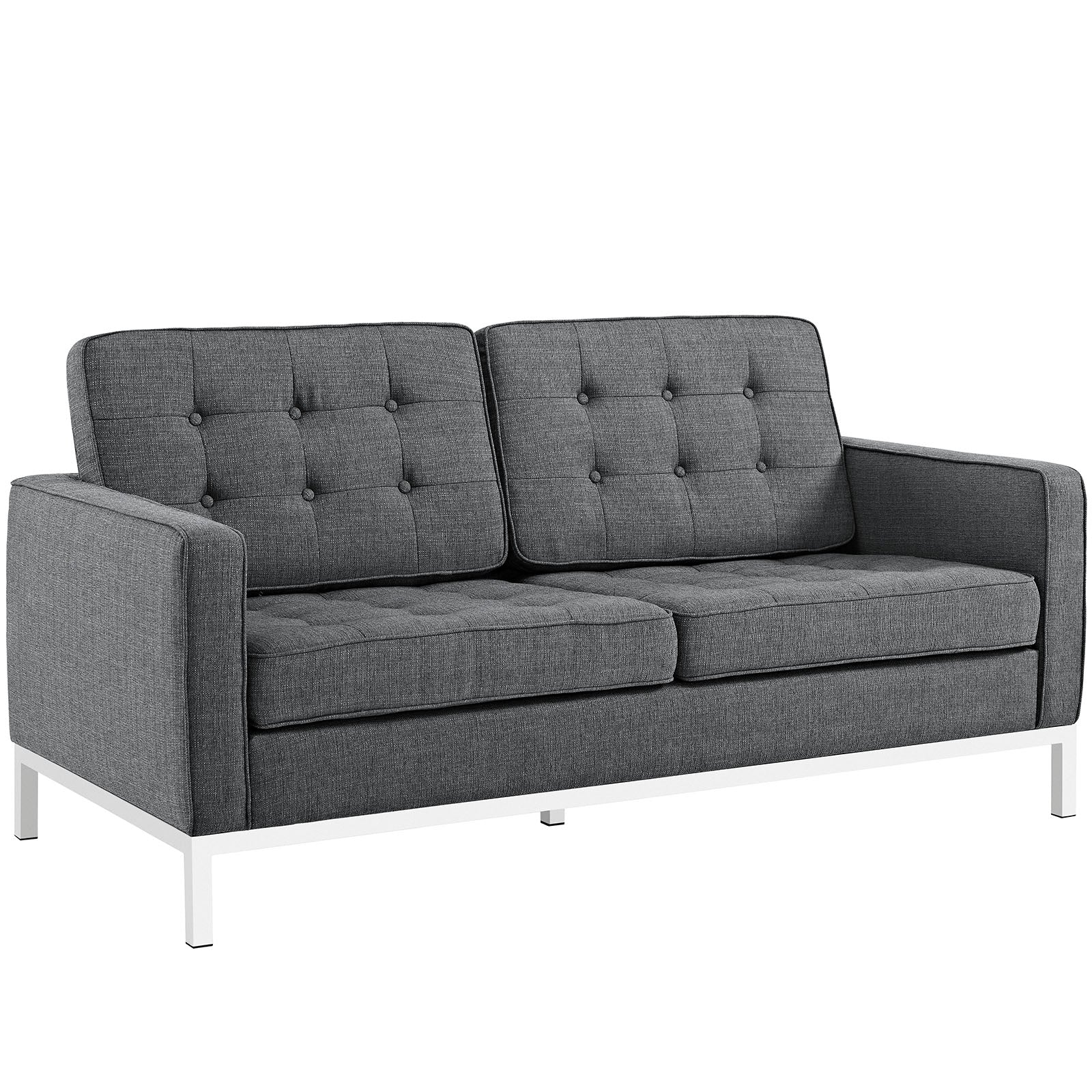 Modway Loveseats - Loft Fabric Loveseat Gray