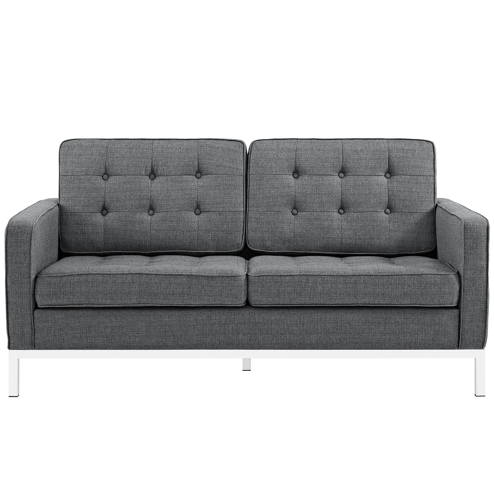 Modway Loveseats - Loft Fabric Loveseat Gray