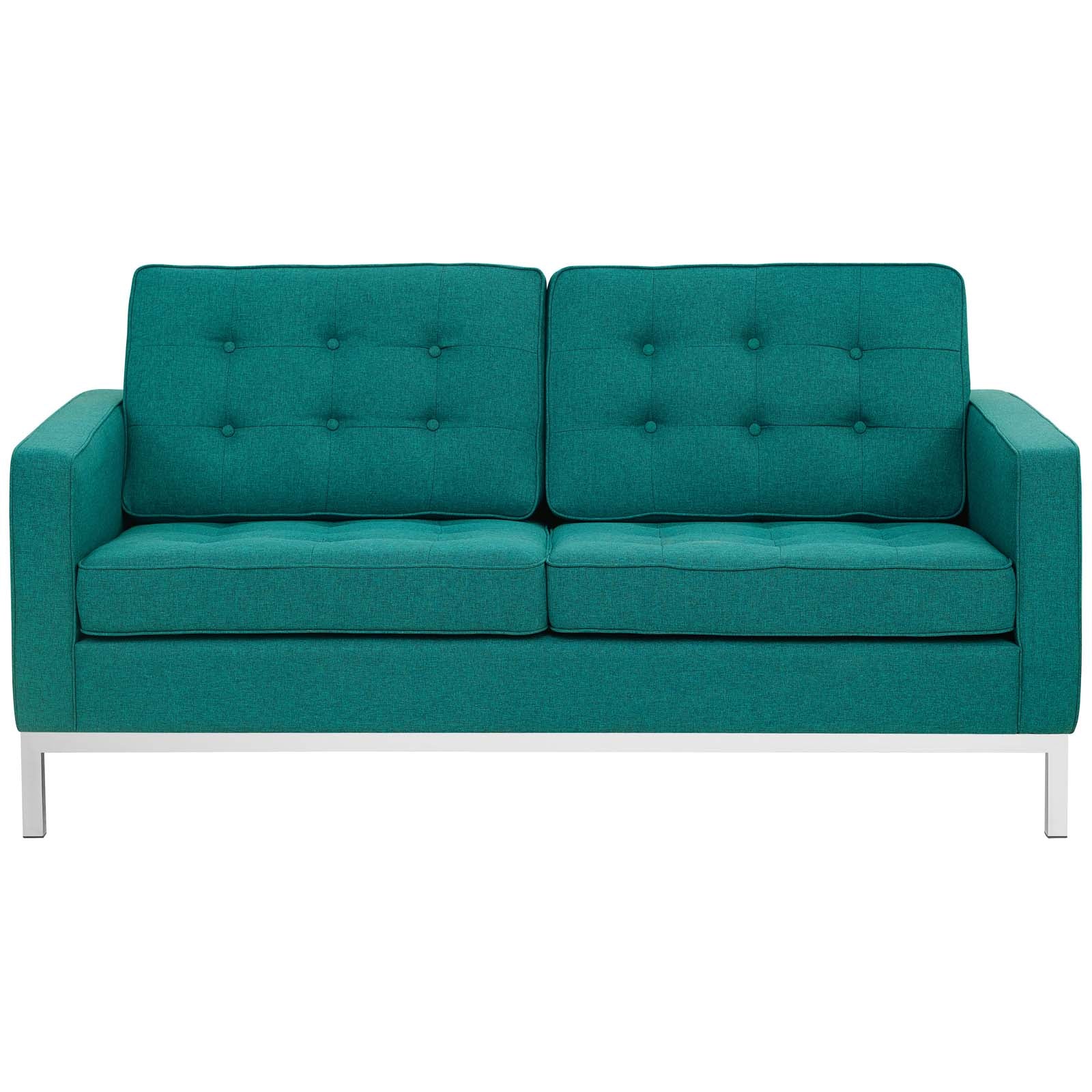 Modway Loveseats - Loft Fabric Loveseat Teal