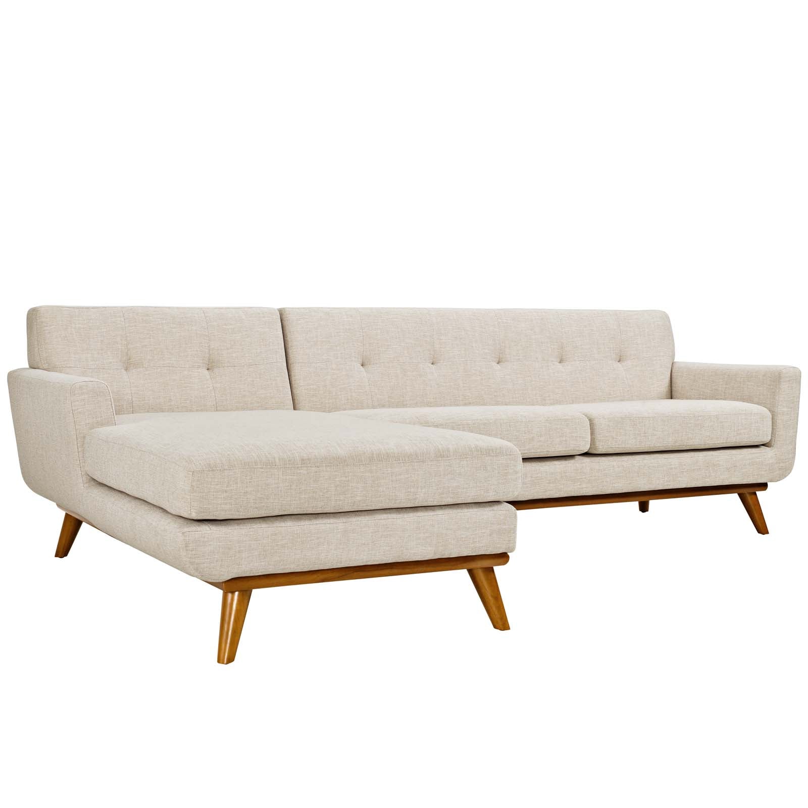 Modway Sectional Sofas - Engage Left-Extended Sectional Sofa Beige