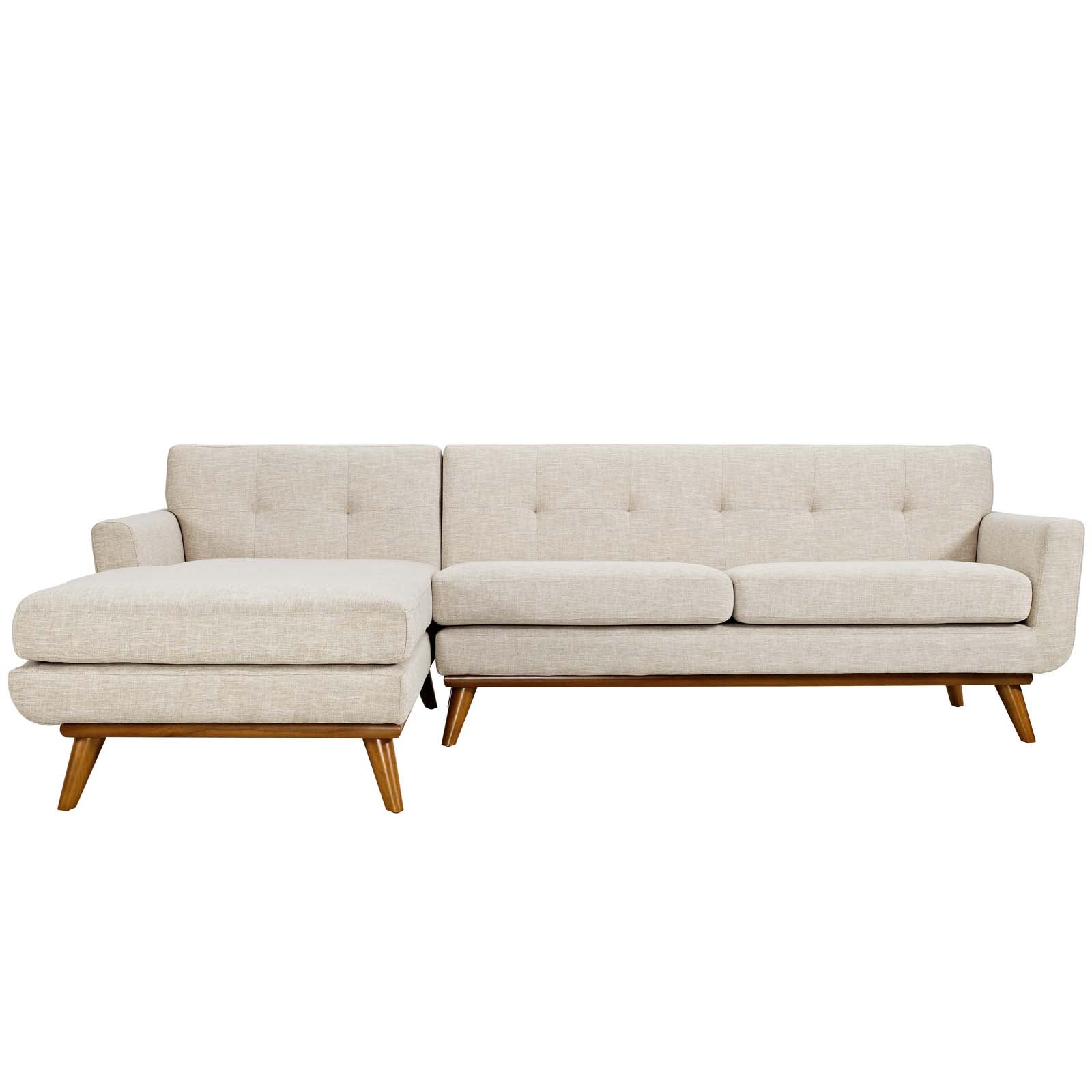 Modway Sectional Sofas - Engage Left-Extended Sectional Sofa Beige