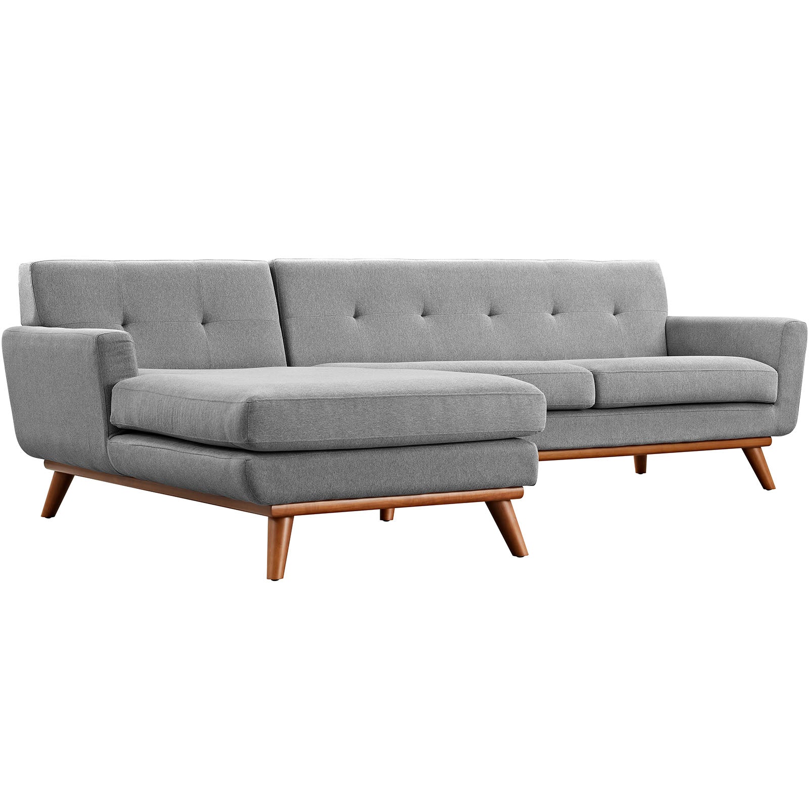 Modway Sectional Sofas - Engage Left-Extended Sectional Sofa Expectation Gray