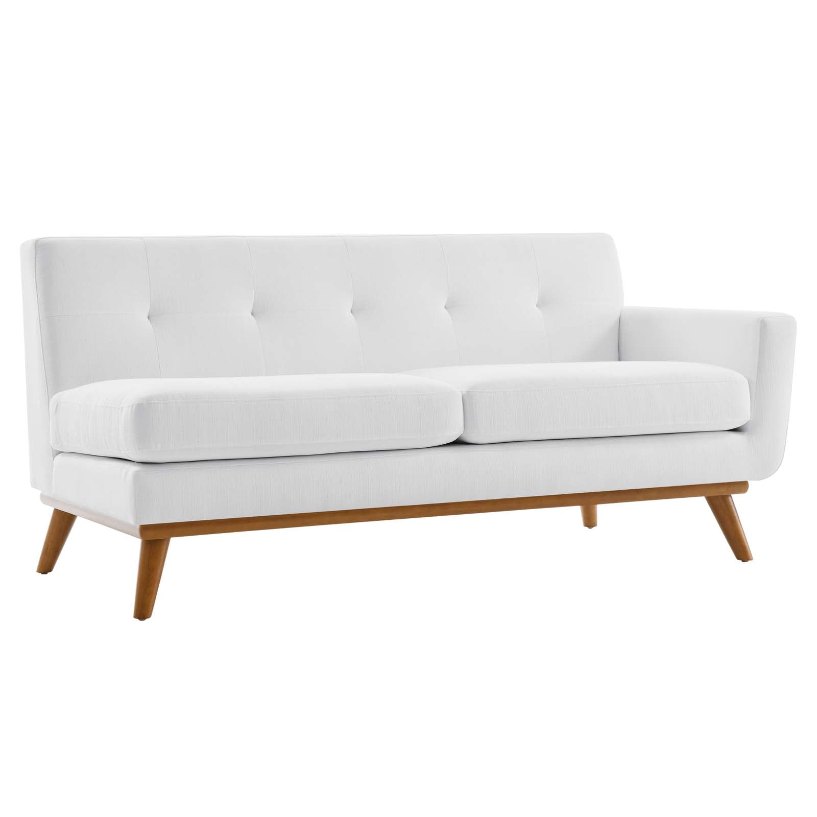 Modway Sectional Sofas - Engage Left-Facing Upholstered Fabric Sectional Sofa White