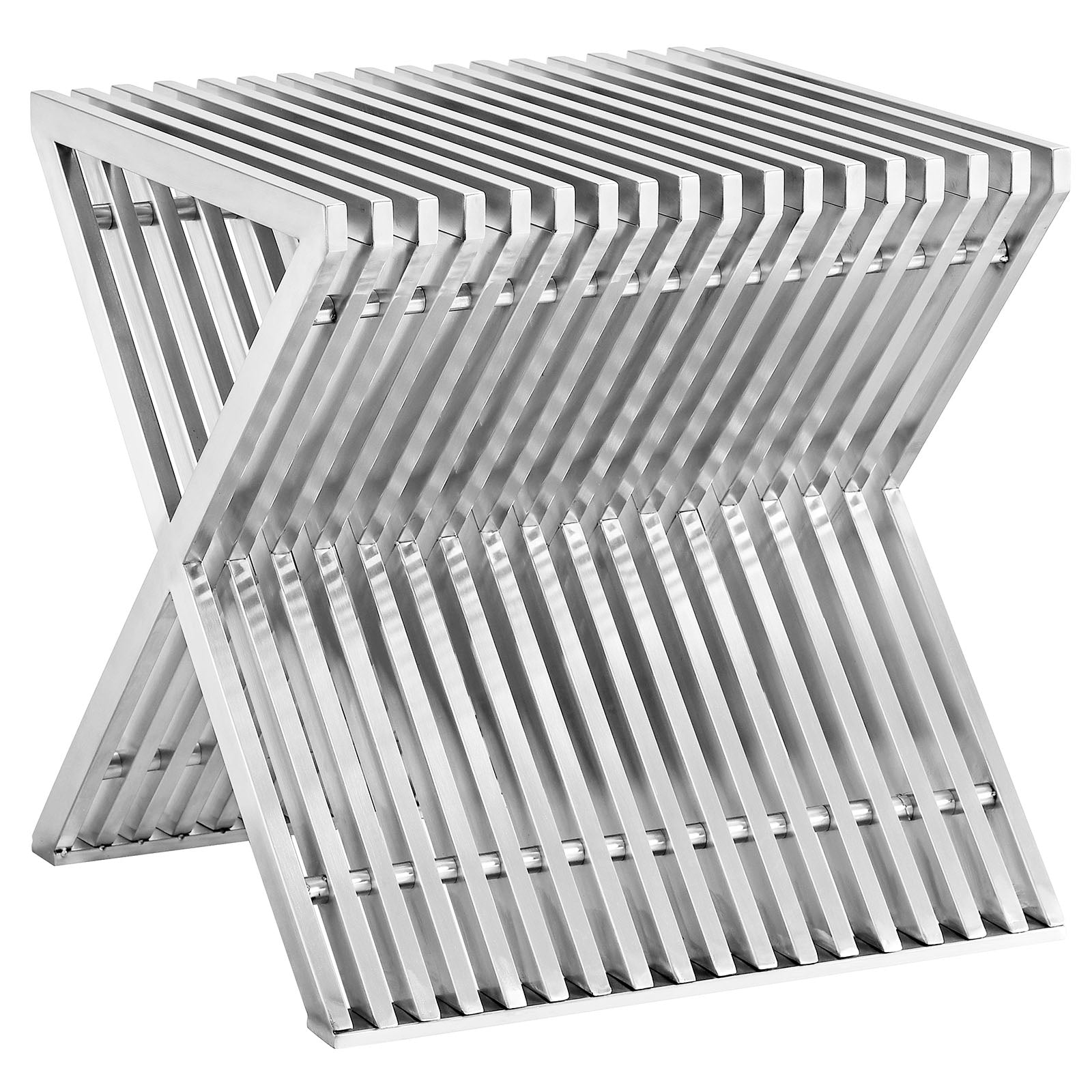 Modway Side & End Tables - Press Side Table Silver