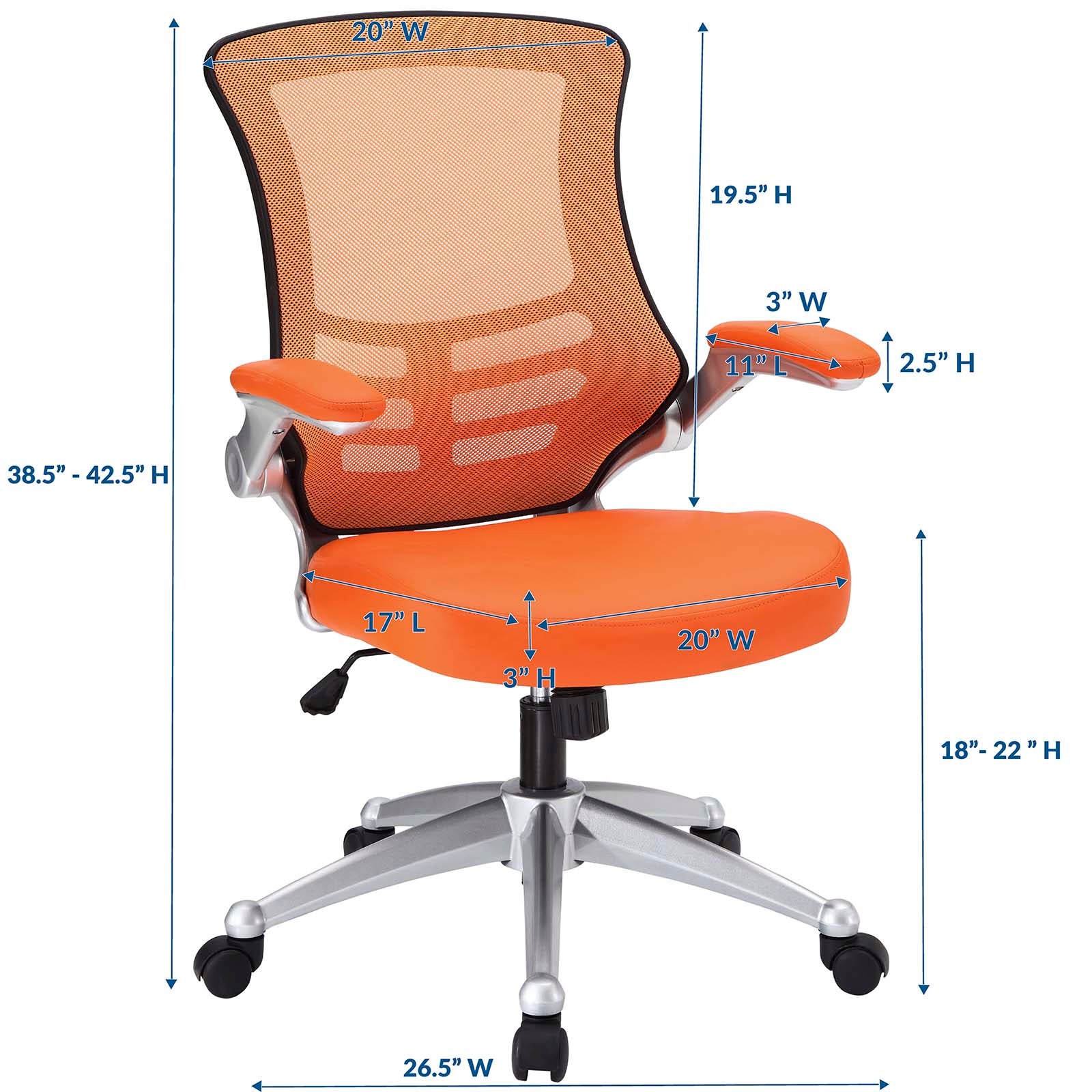 Modway Task Chairs - Attainment Office Chair Orange