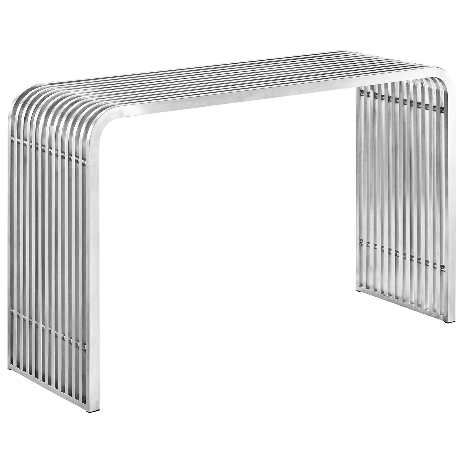 Modway Consoles - Pipe Stainless Steel Console Table Silver