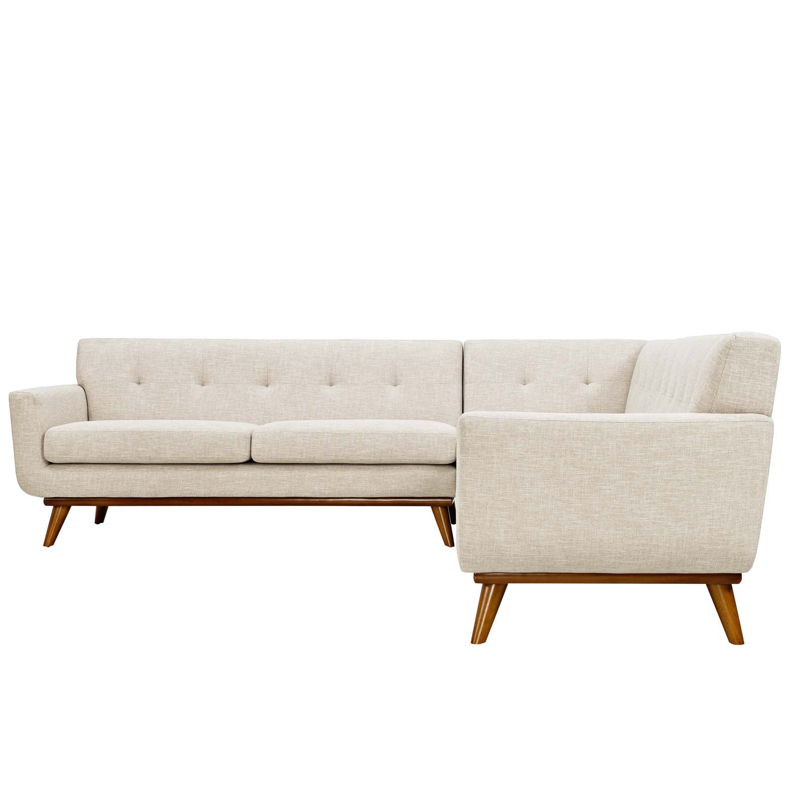 Modway Sectional Sofas - Engage-L-Shaped-Upholstered-Fabric-Sectional-Sofa-Beige