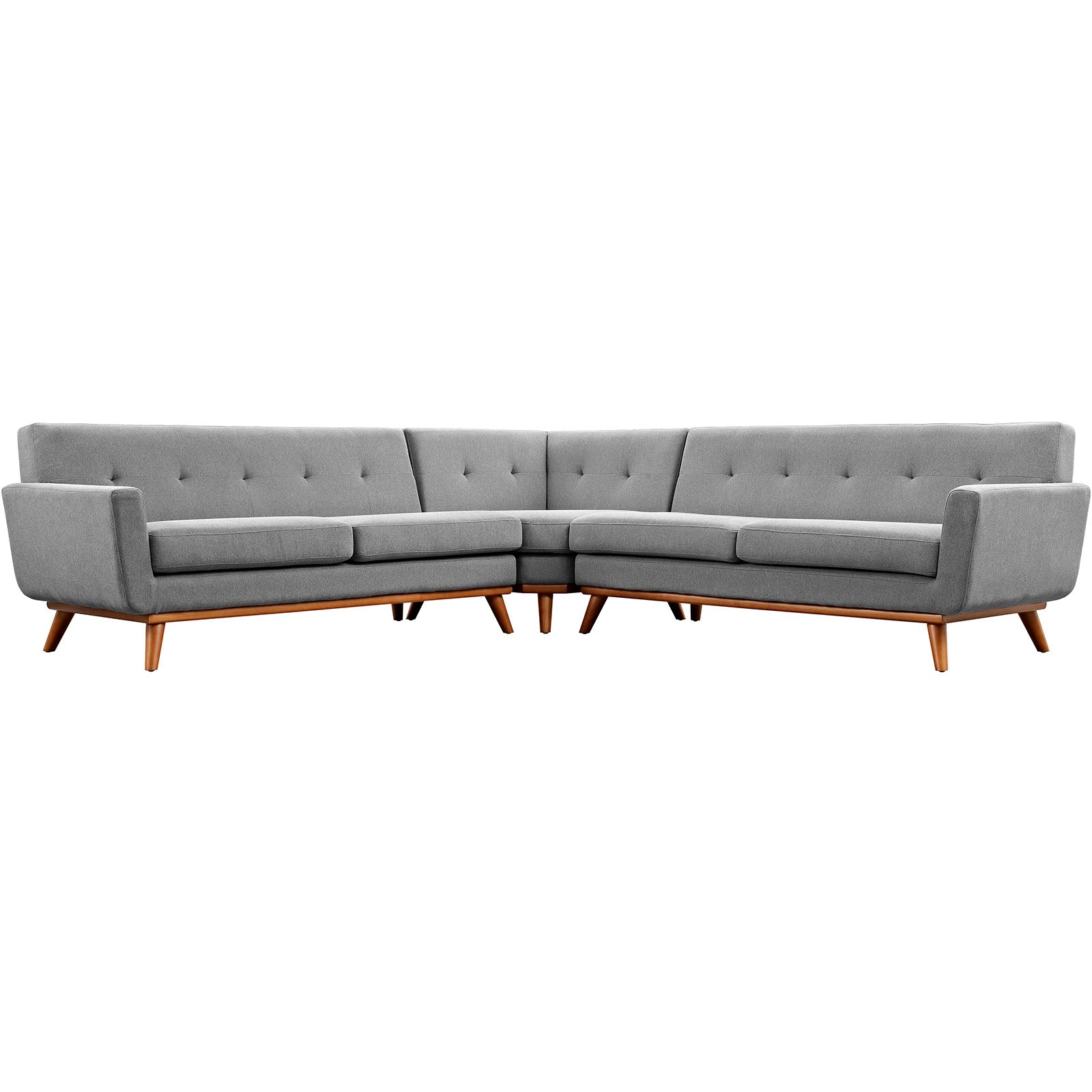 Modway Sectional Sofas - Engage L-Shaped Sectional Sofa Expectation Gray
