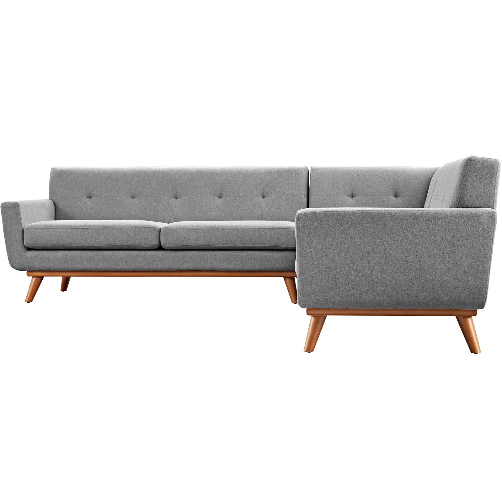 Modway Sectional Sofas - Engage L-Shaped Sectional Sofa Expectation Gray