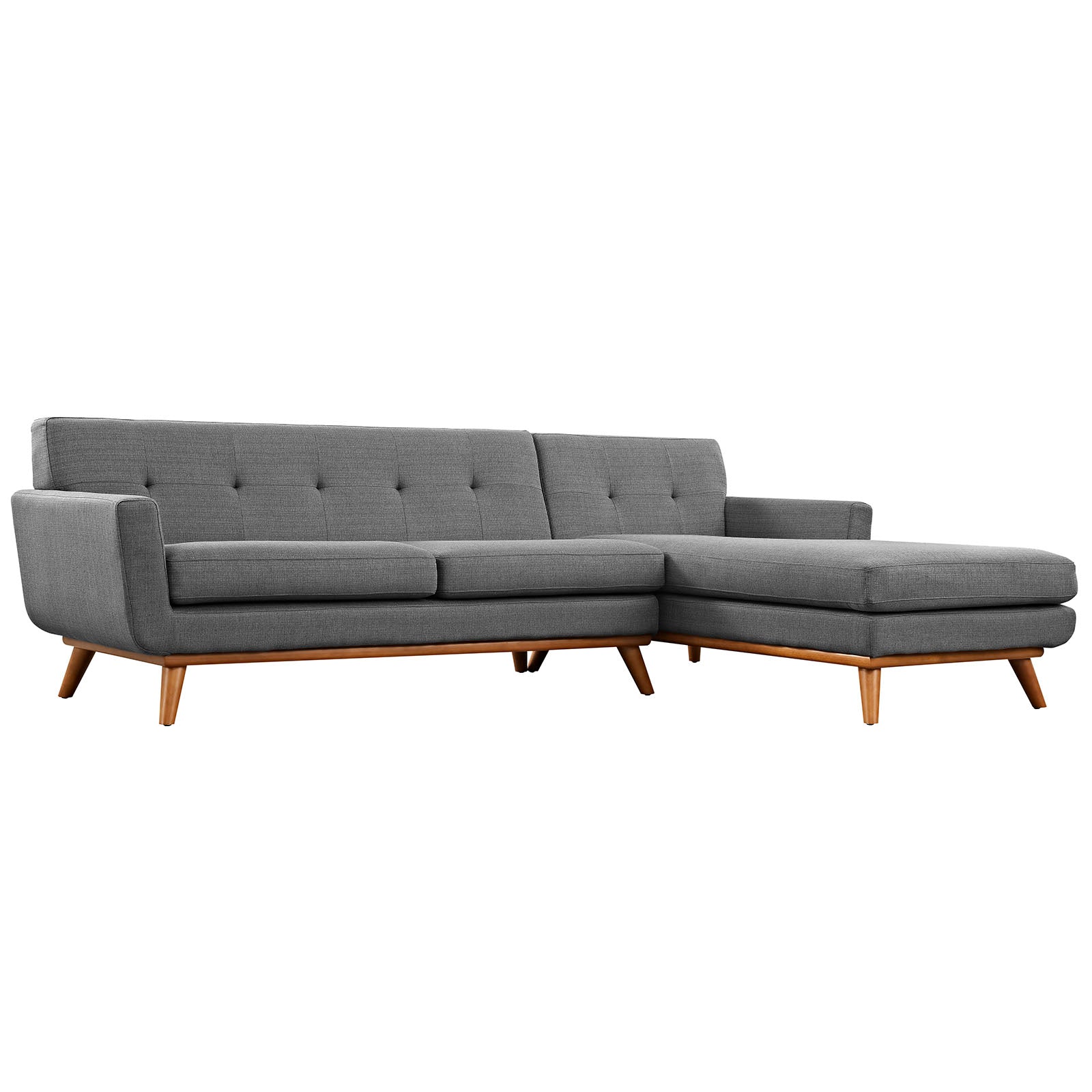 Modway Sectional Sofas - Engage Right-Facing Fabric Sectional Sofa Gray