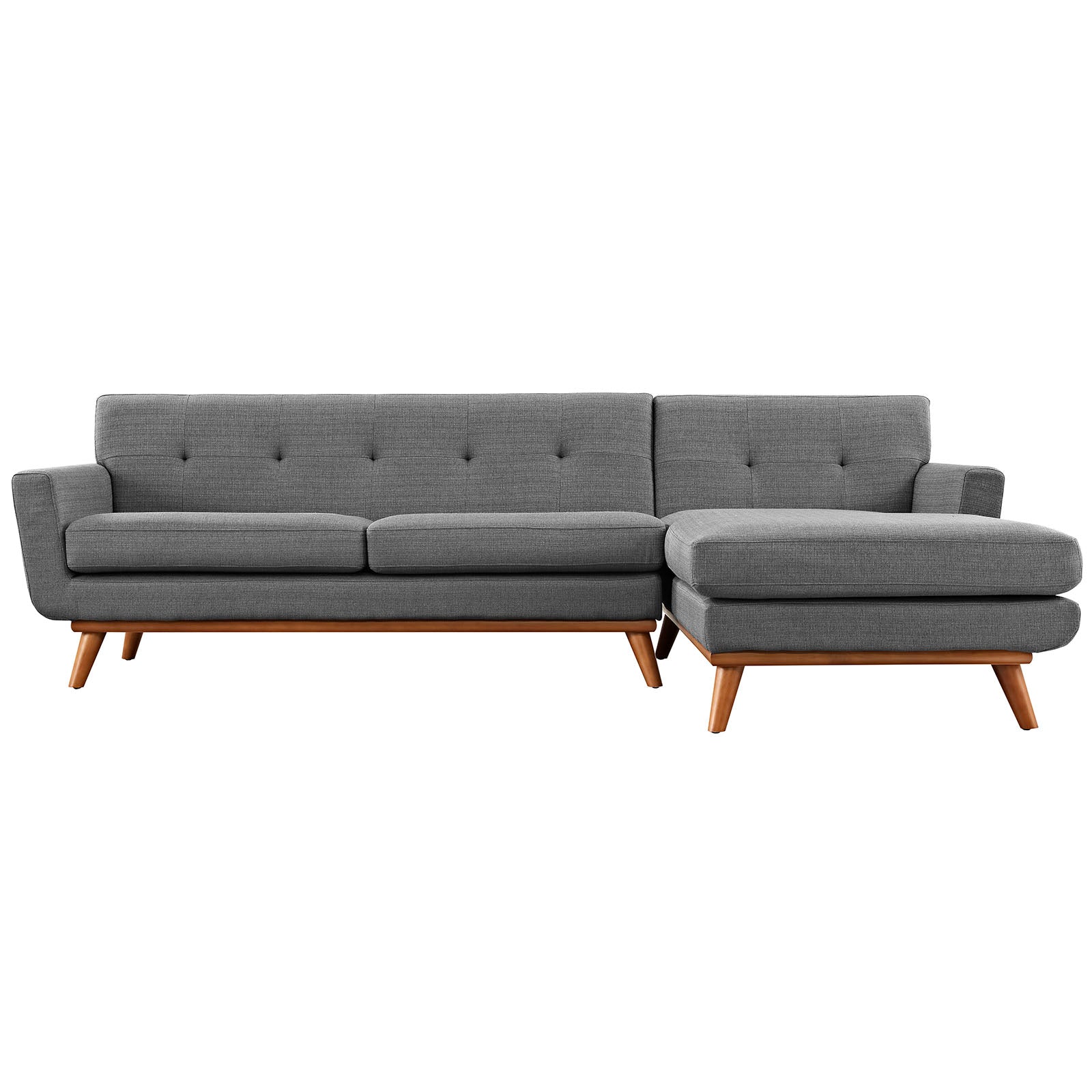 Modway Sectional Sofas - Engage Right-Facing Fabric Sectional Sofa Gray