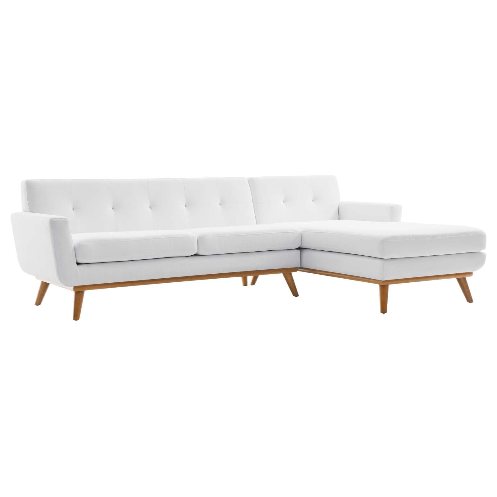 Modway Sectional Sofas - Engage Right-Facing Upholstered Fabric Sectional Sofa White