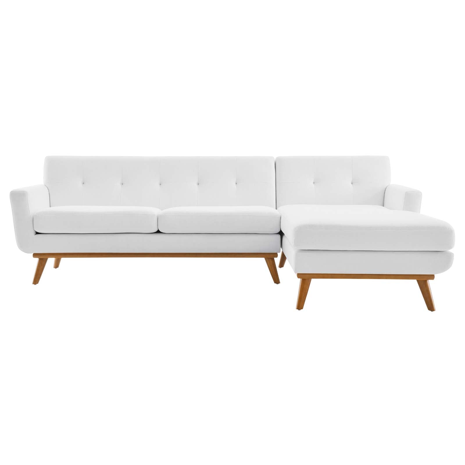 Modway Sectional Sofas - Engage Right-Facing Upholstered Fabric Sectional Sofa White
