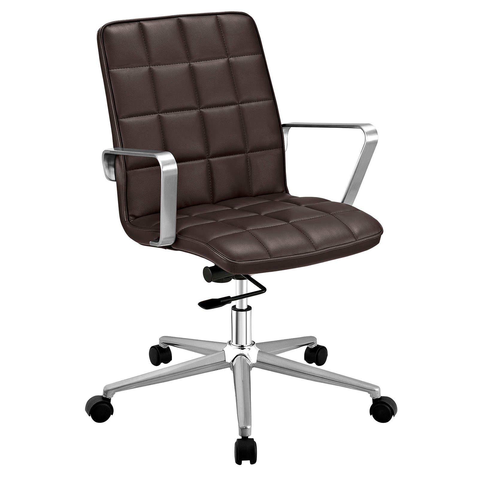 Modway Task Chairs - Tile Office Chair Brown