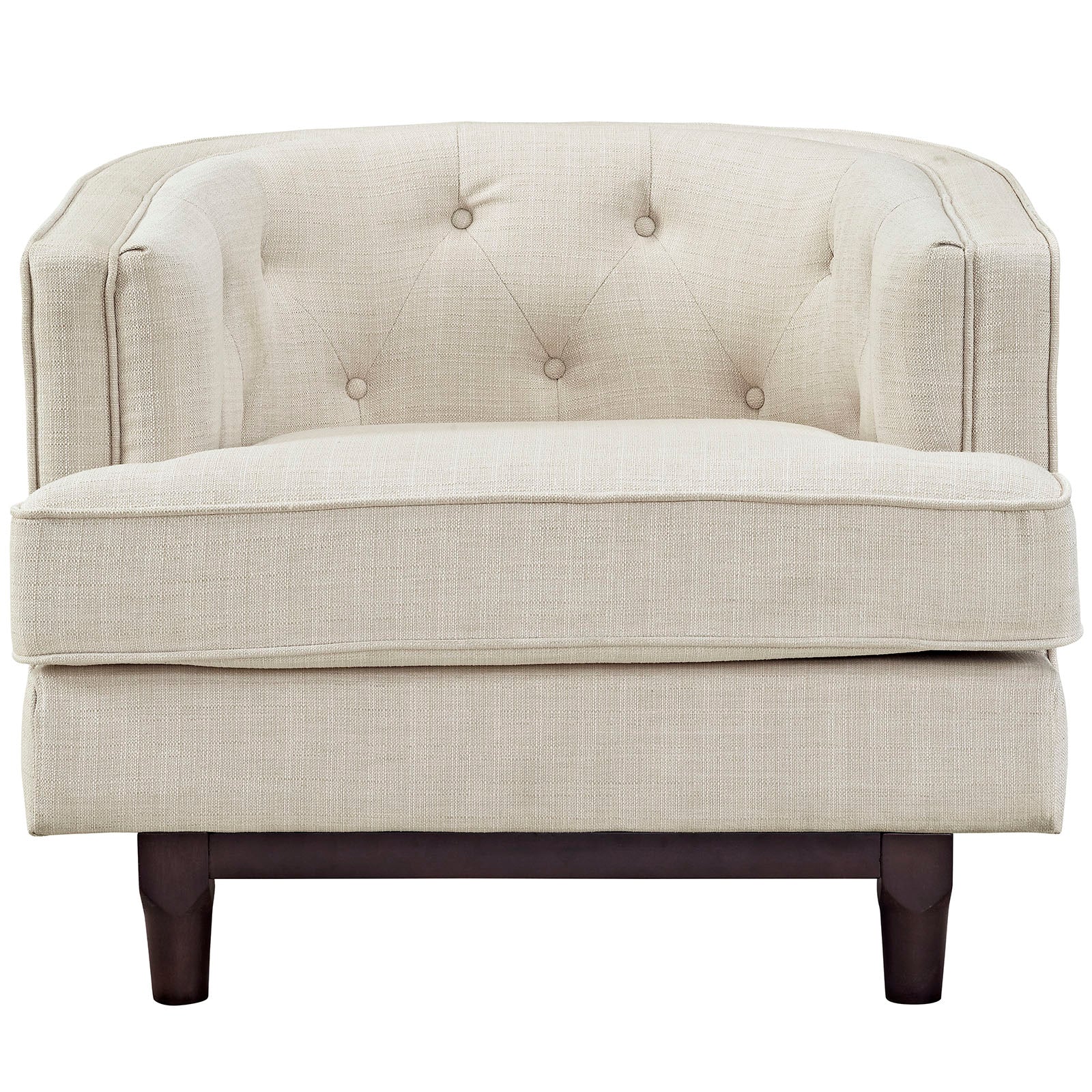 Modway Accent Chairs - Coast Upholstered Fabric Armchair Beige