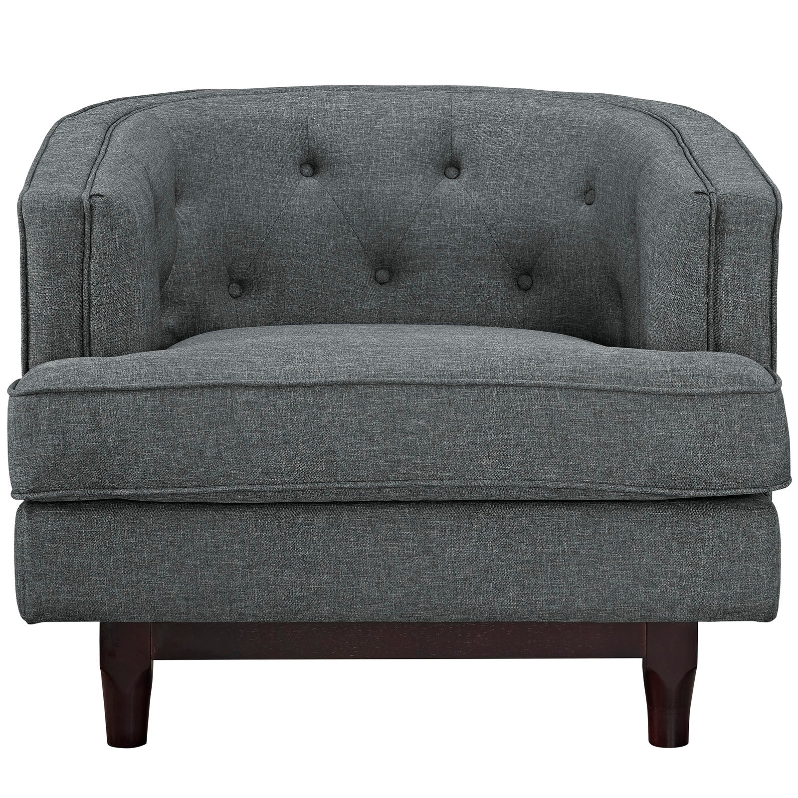 Modway Chairs - Coast Upholstered Fabric Armchair Gray
