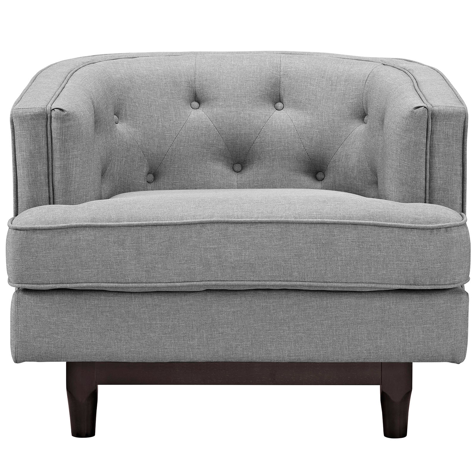 Modway Chairs - Coast Upholstered Fabric Armchair Light Gray