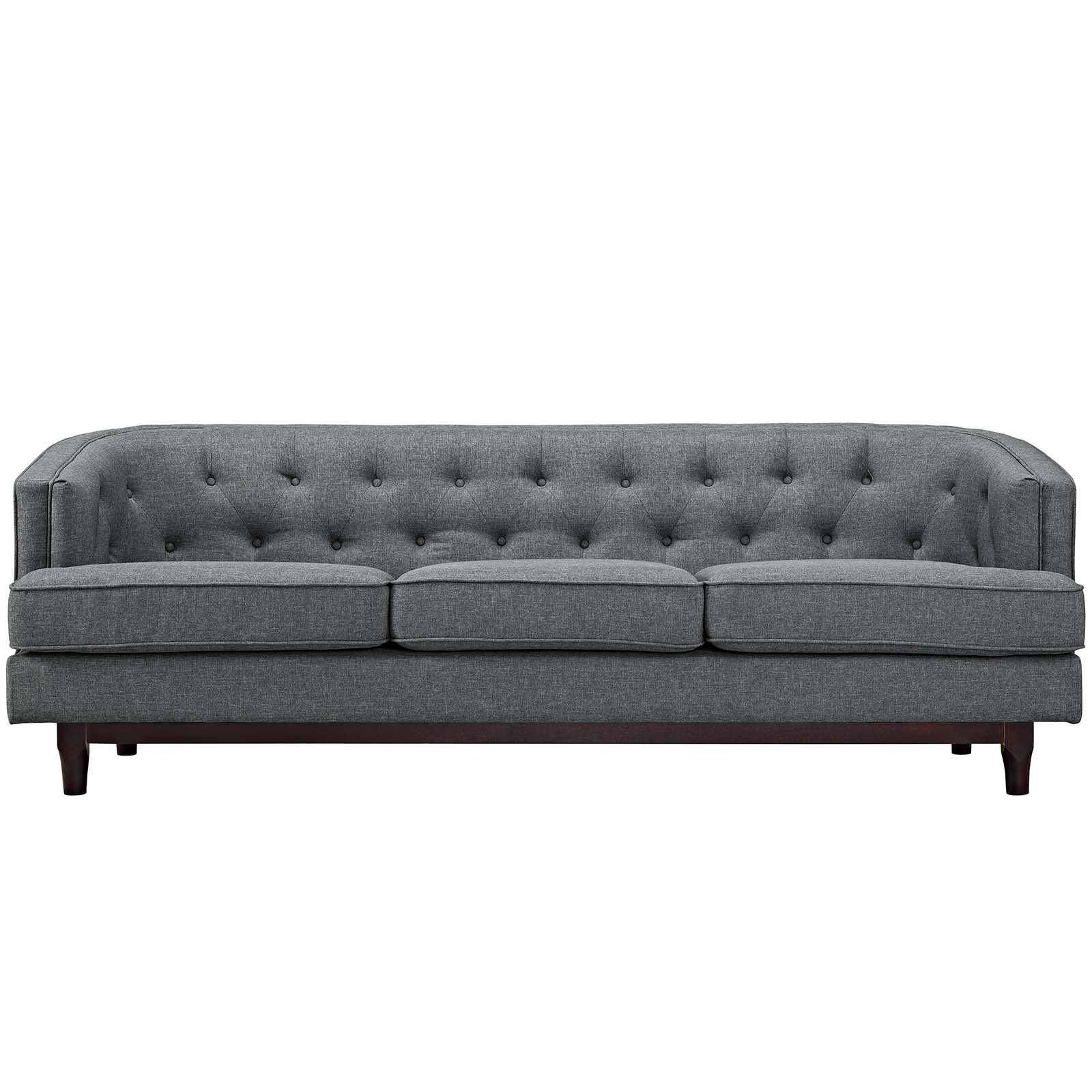 Modway Sofas & Couches - Coast Upholstered Fabric Sofa Gray