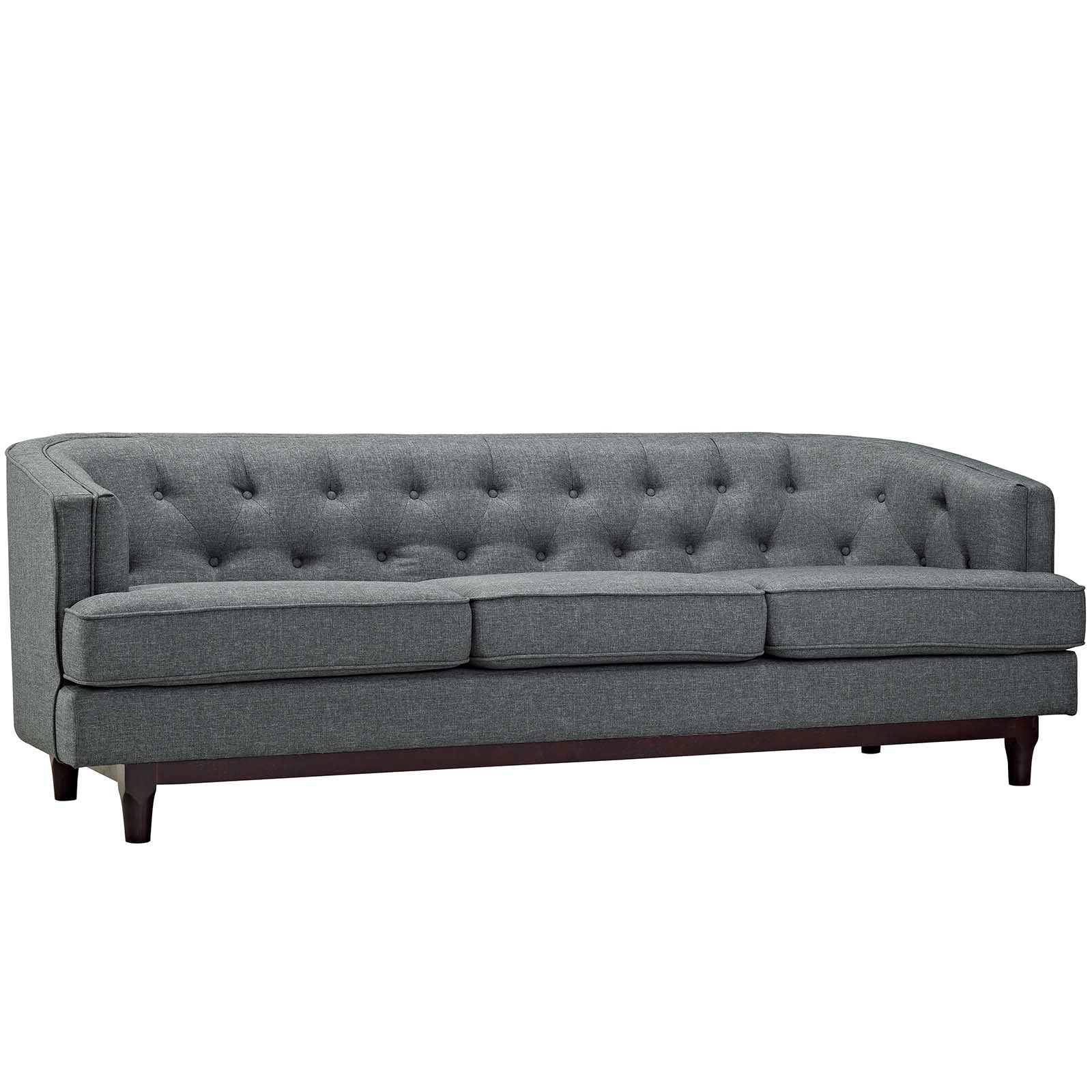Modway Sofas & Couches - Coast Upholstered Fabric Sofa Gray