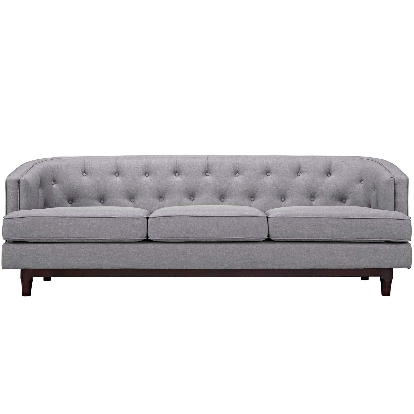 Modway Sofas & Couches - Coast Upholstered Fabric Sofa Light Gray