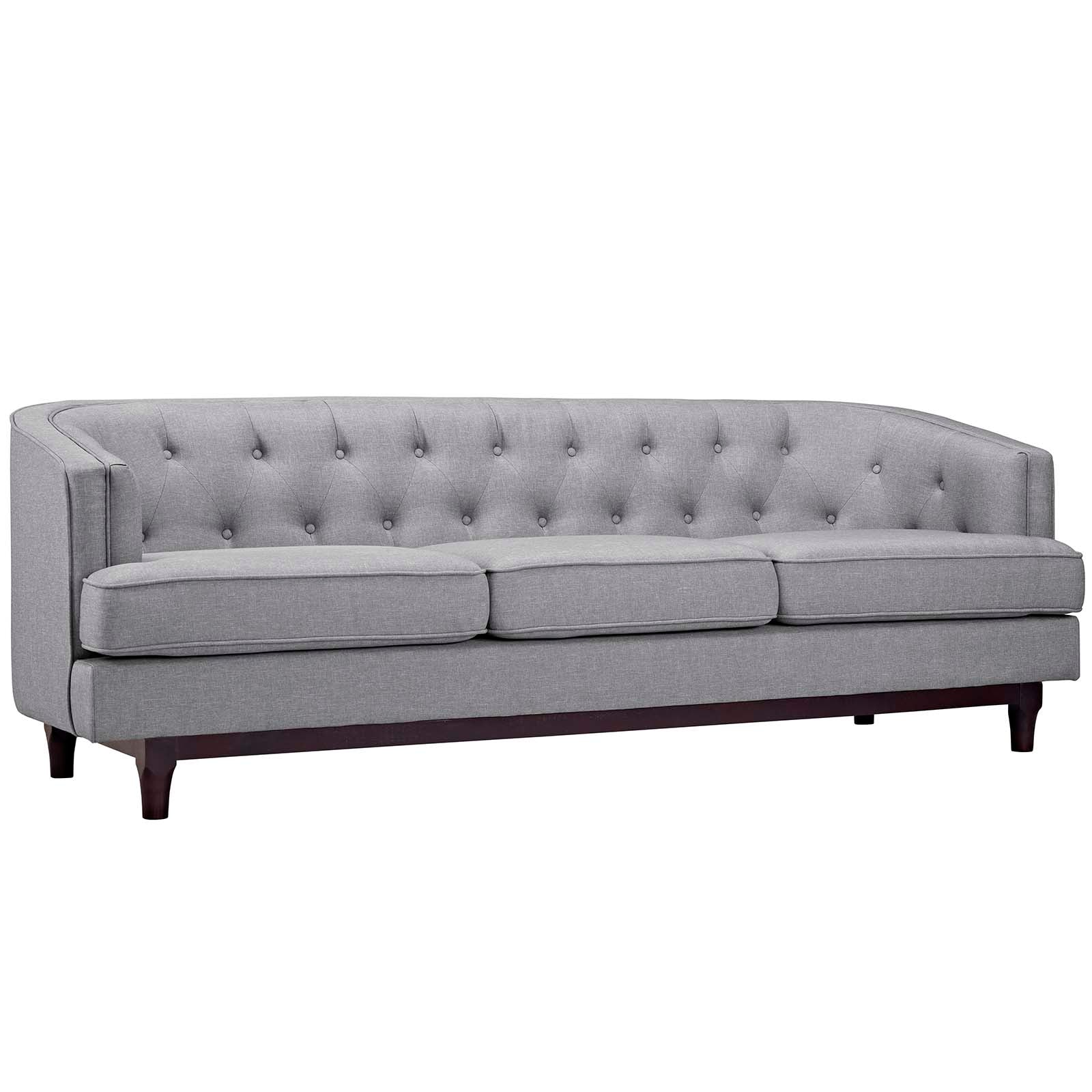 Modway Sofas & Couches - Coast Upholstered Fabric Sofa Light Gray