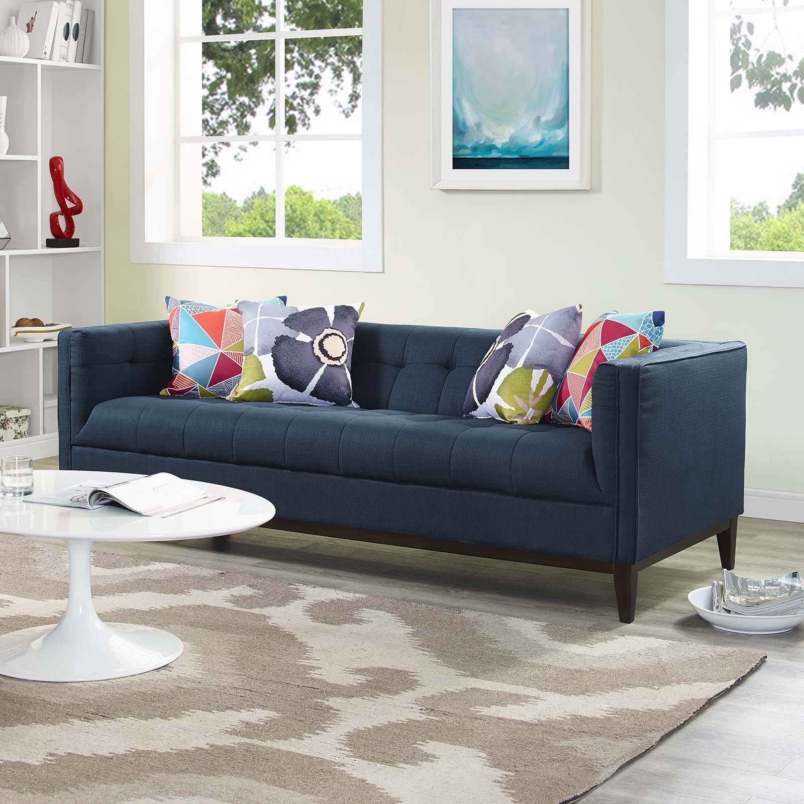 Modway Sofas & Couches - Serve Upholstered Fabric Sofa Azure