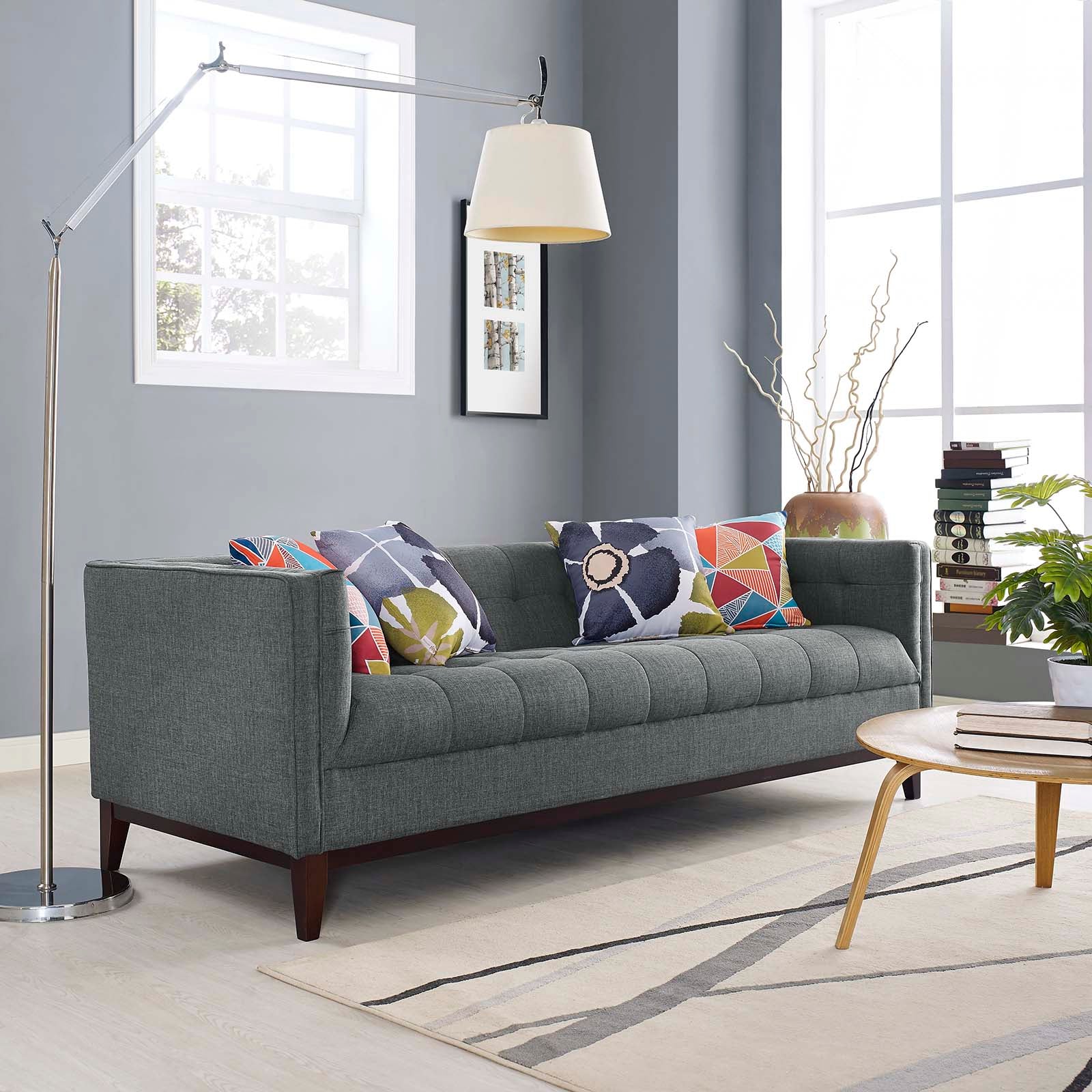 Modway Sofas & Couches - Serve Upholstered Fabric Sofa Gray