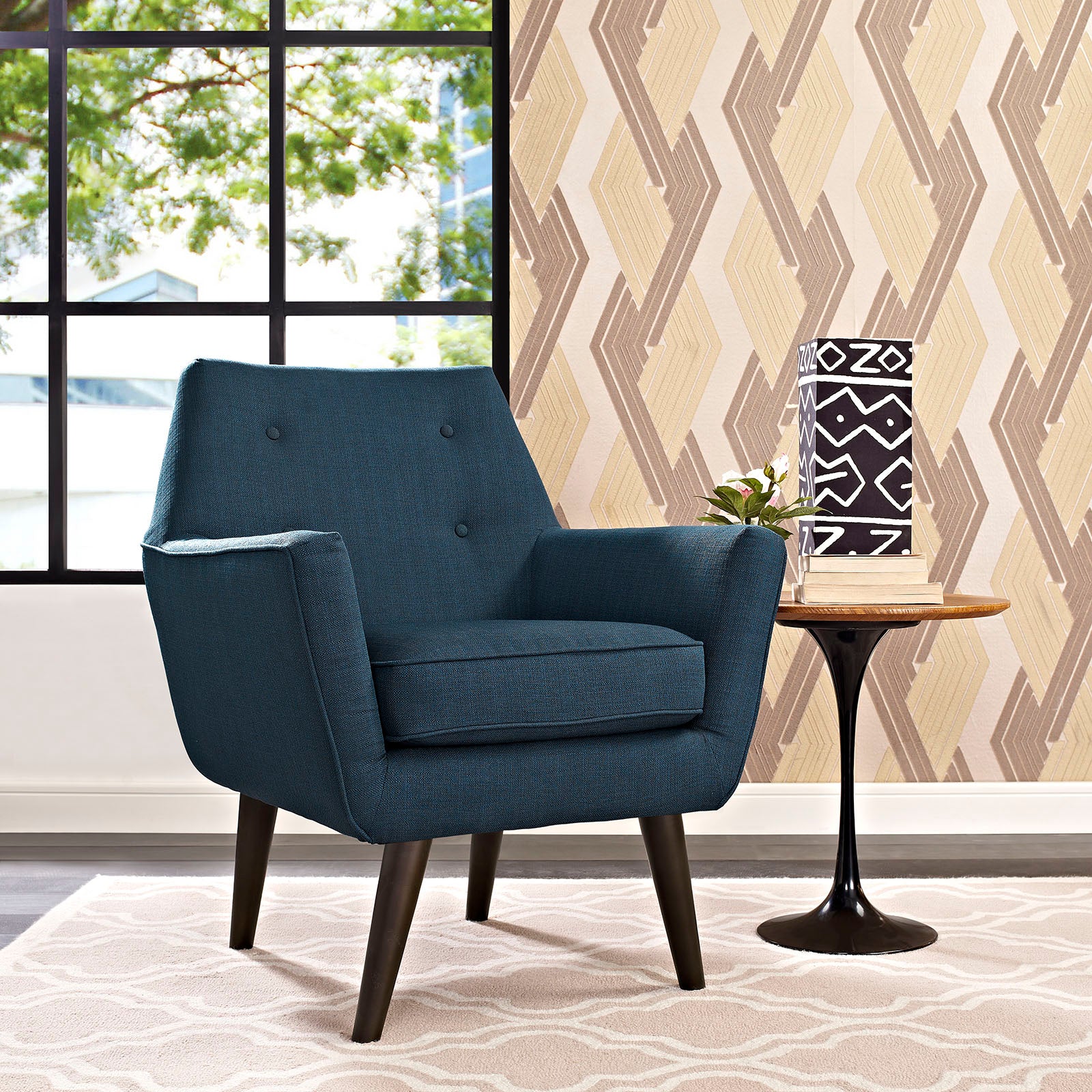 Modway Accent Chairs - Posit Upholstered Fabric Armchair Azure