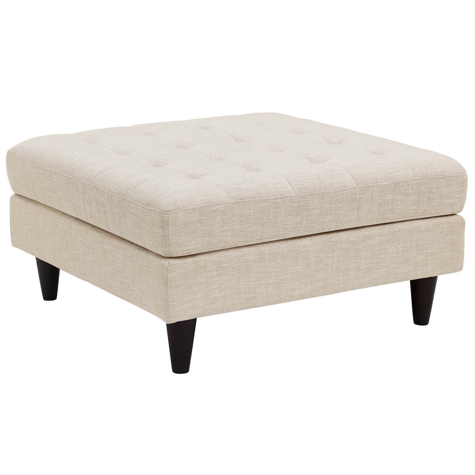 Modway Ottomans & Stools - Empress Upholstered Fabric Large Ottoman Beige