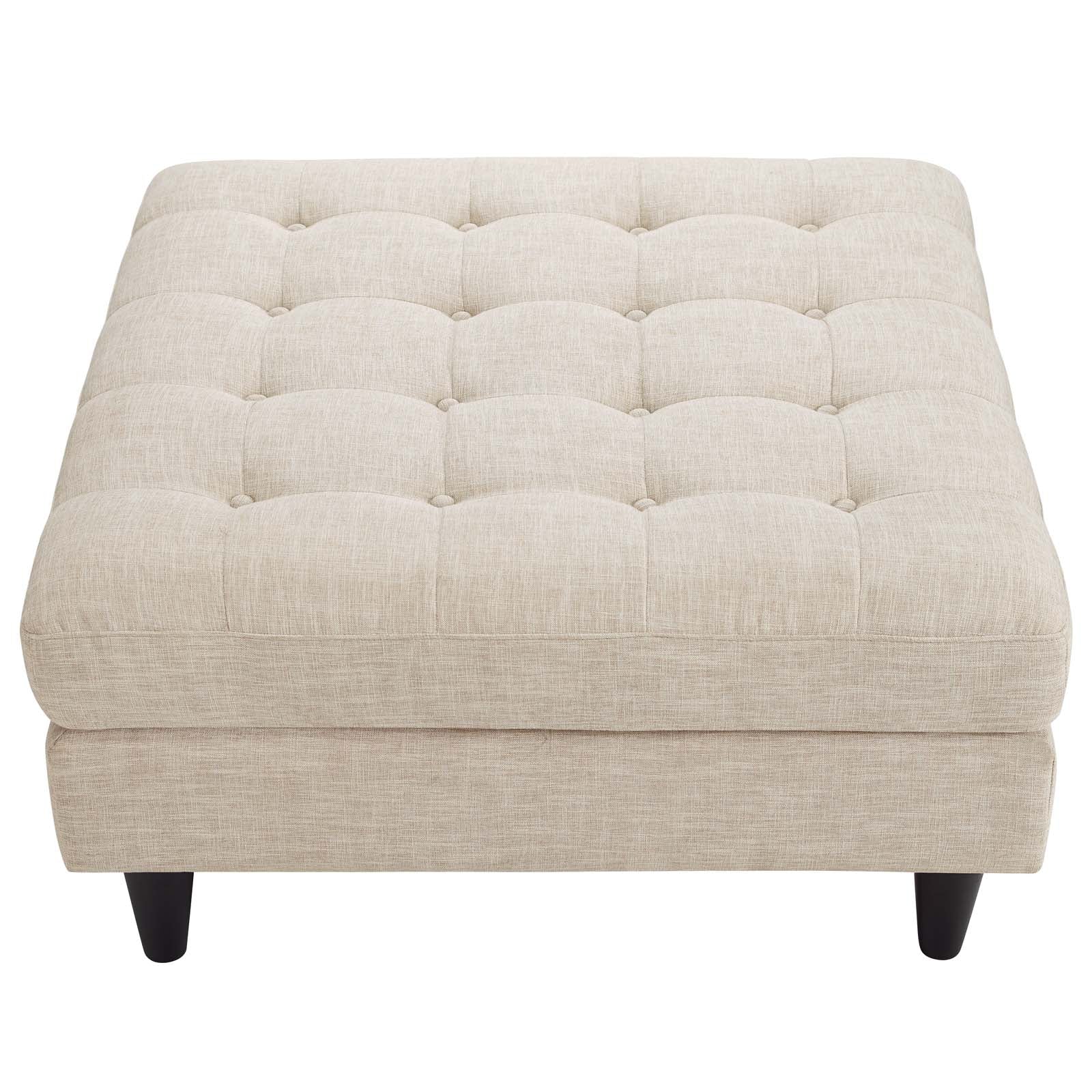 Modway Ottomans & Stools - Empress Upholstered Fabric Large Ottoman Beige