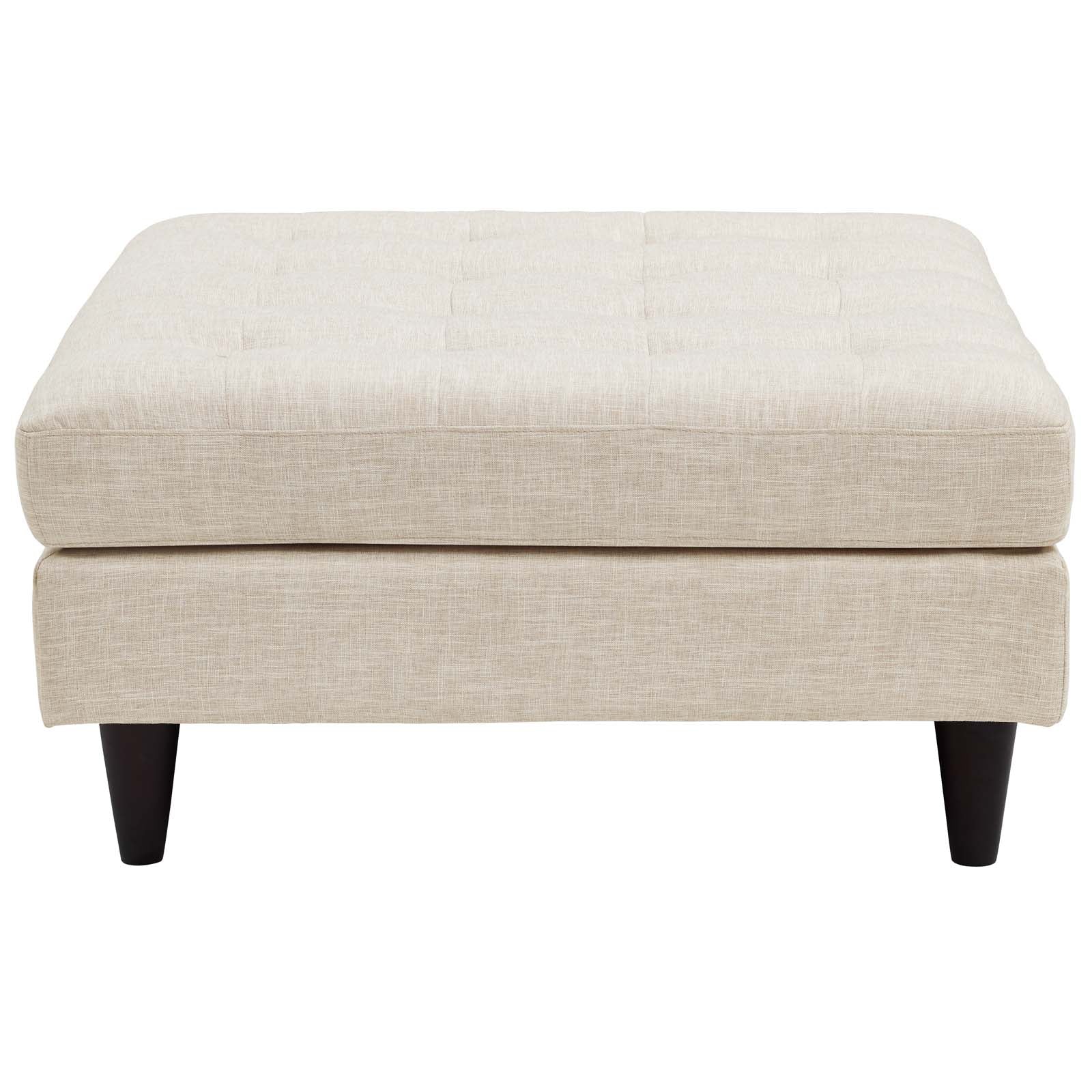 Modway Ottomans & Stools - Empress Upholstered Fabric Large Ottoman Beige