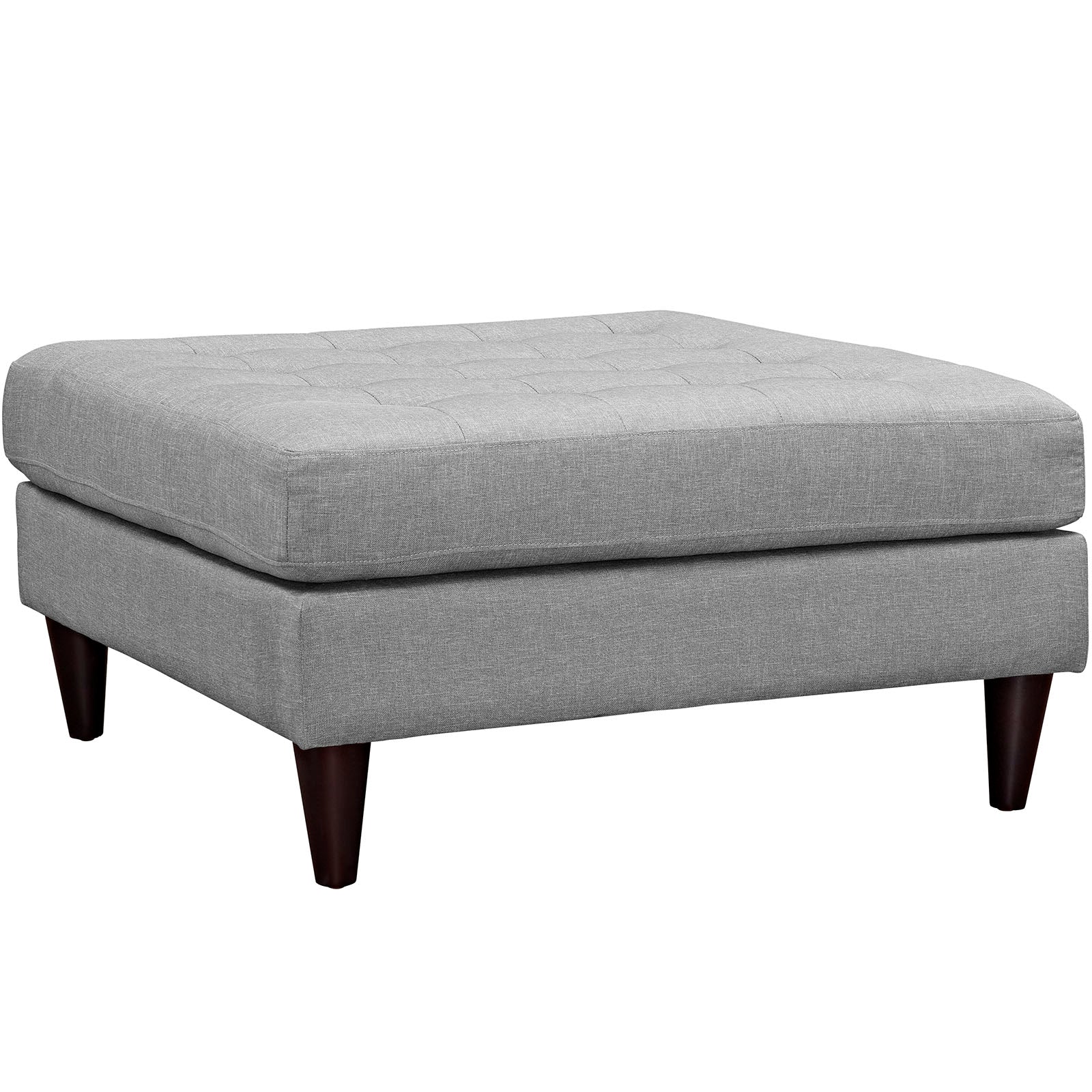 Modway Ottomans & Stools - Empress Upholstered Fabric Large Ottoman Light Gray