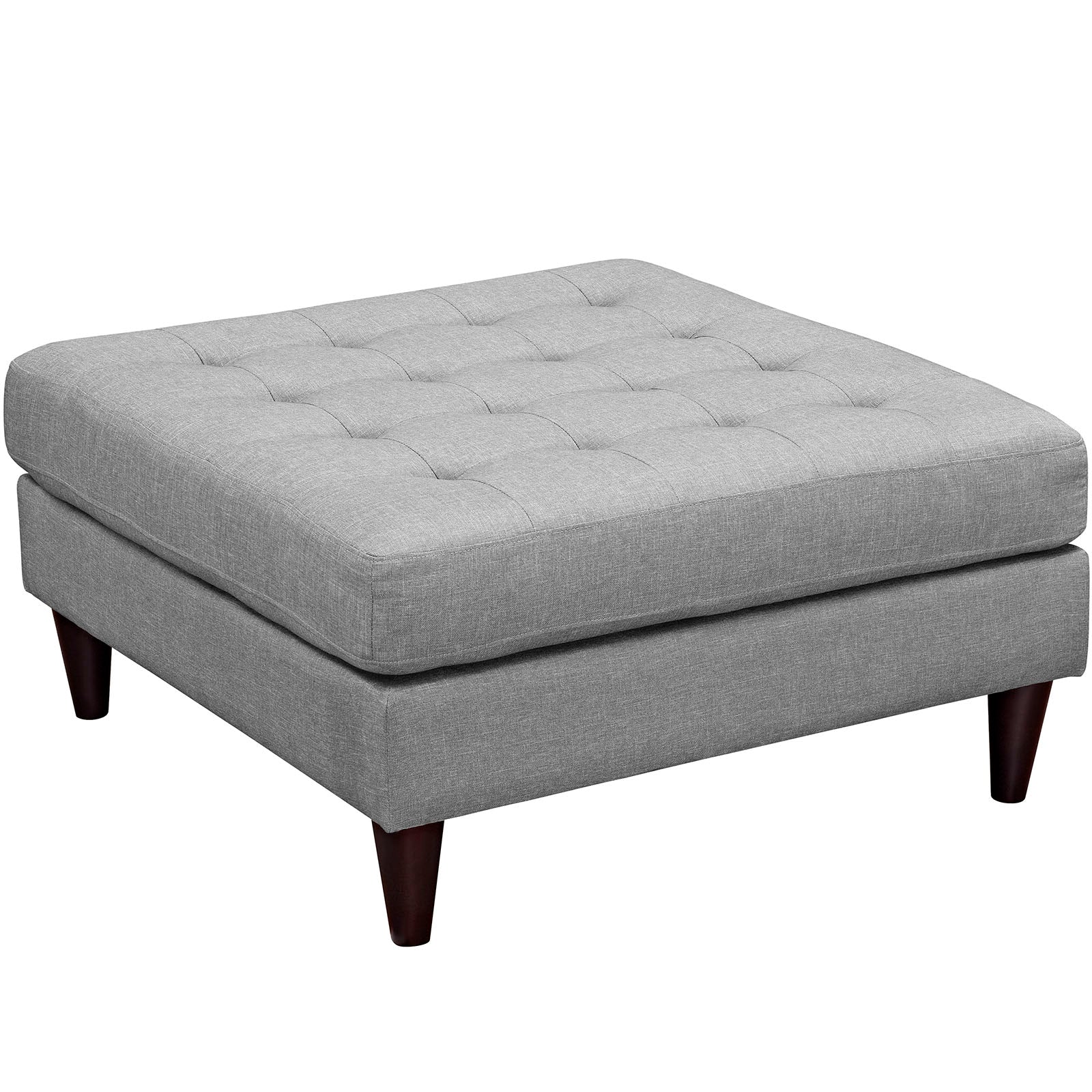 Modway Ottomans & Stools - Empress Upholstered Fabric Large Ottoman Light Gray