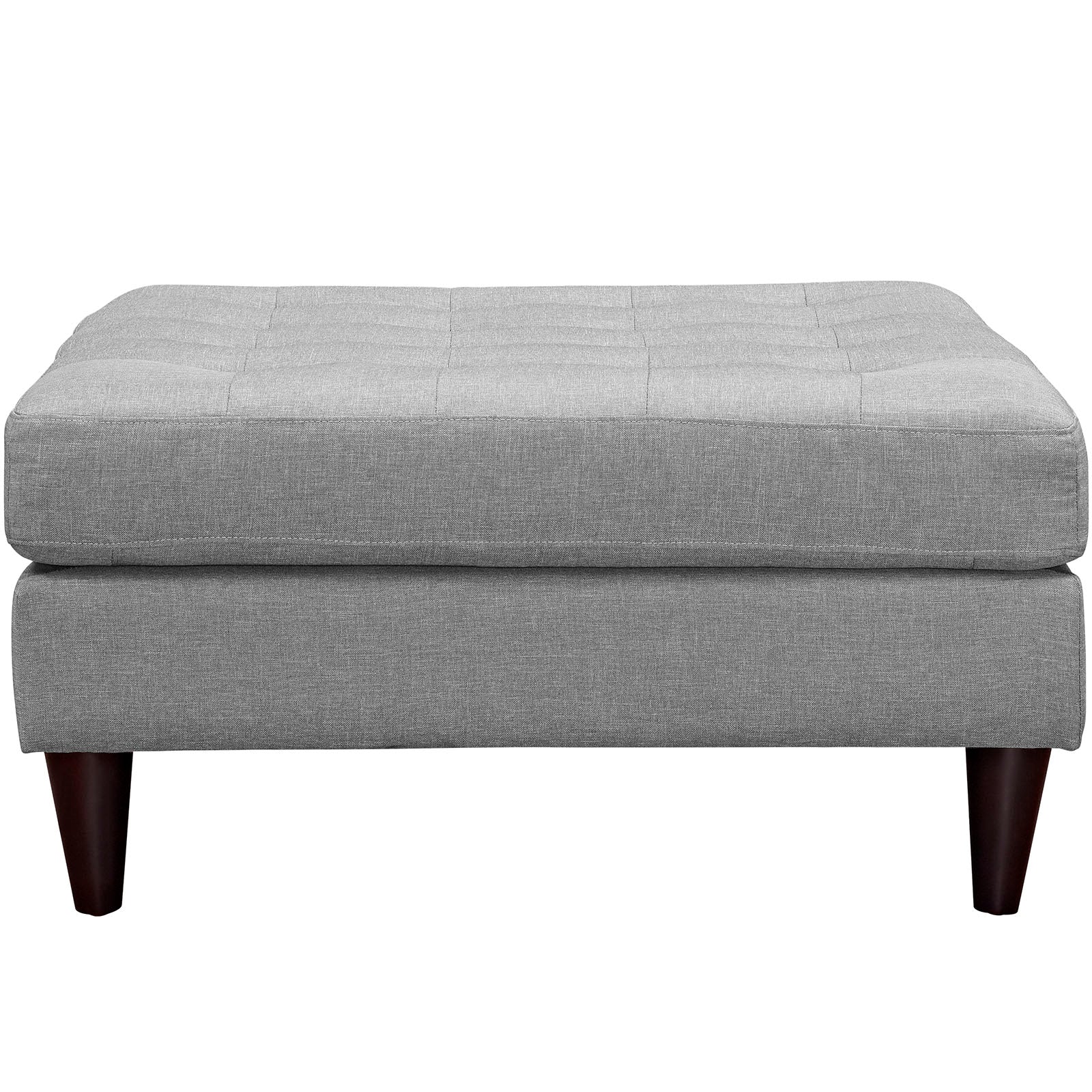 Modway Ottomans & Stools - Empress Upholstered Fabric Large Ottoman Light Gray