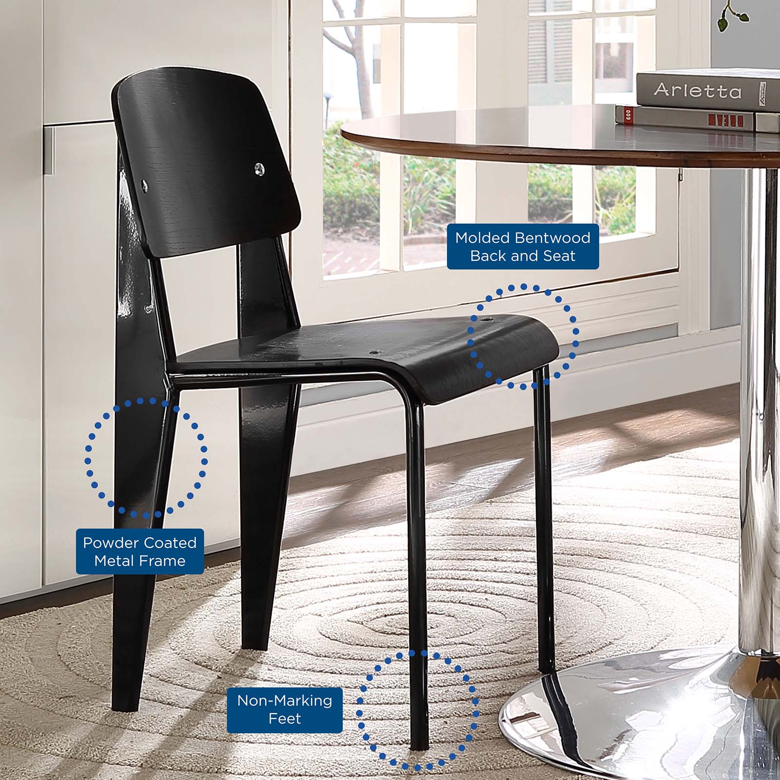Modway Dining Chairs - Cabin Dining Side Chair Black Black
