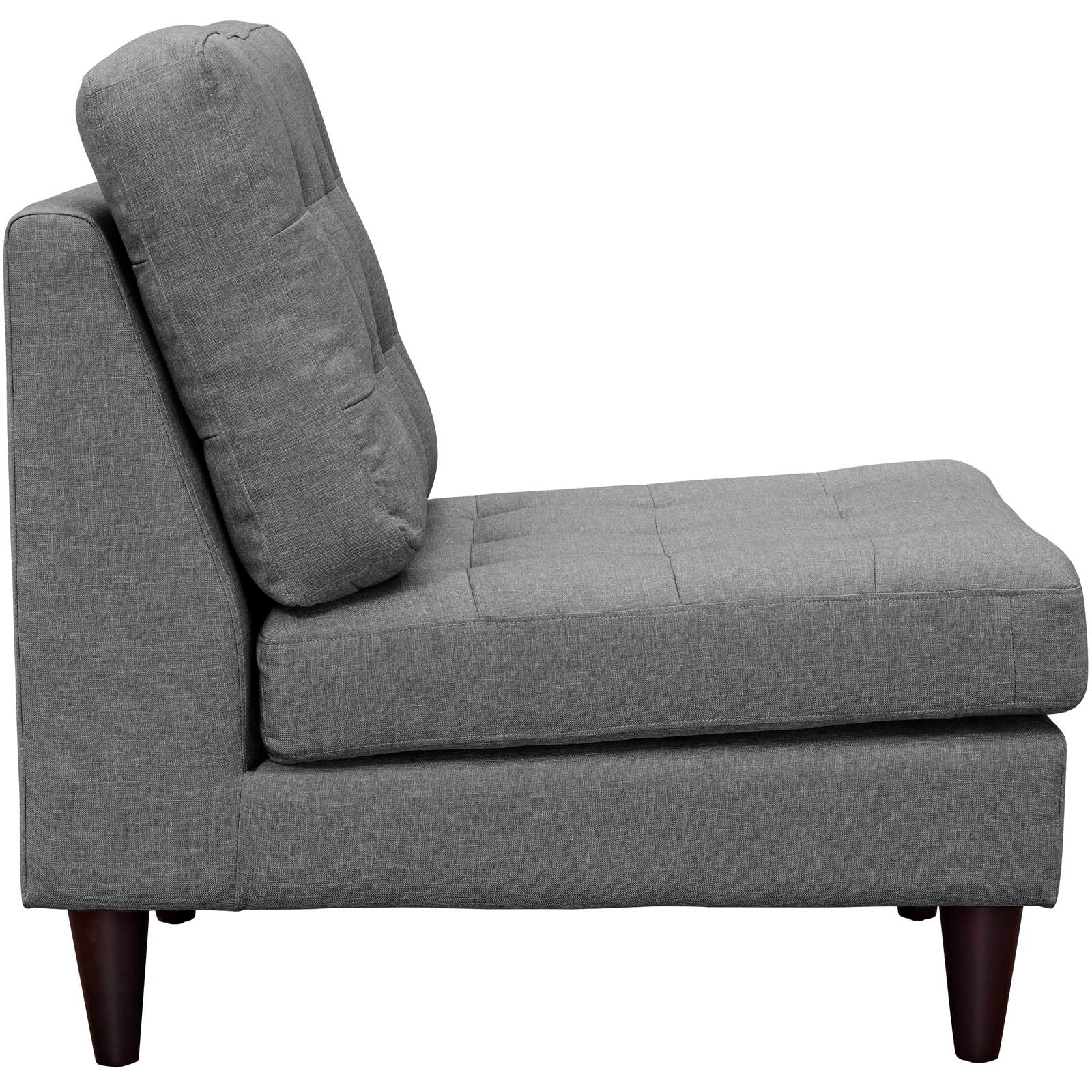 Modway Accent Chairs - Empress Upholstered Fabric Lounge Chair Gray