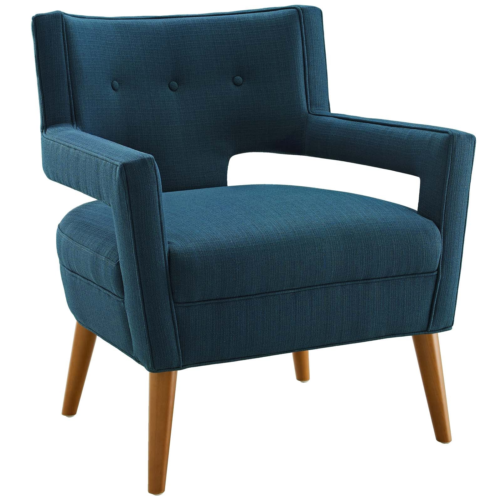 Modway Accent Chairs - Sheer Upholstered Fabric Armchair Azure