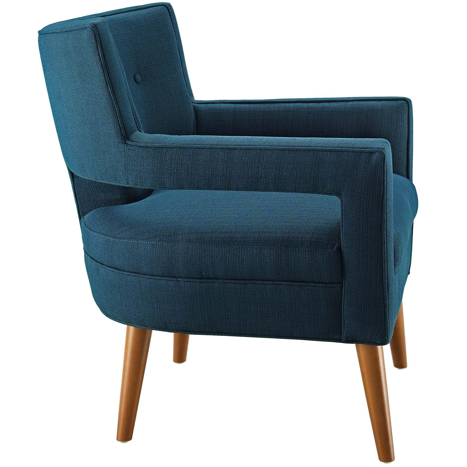 Modway Accent Chairs - Sheer Upholstered Fabric Armchair Azure