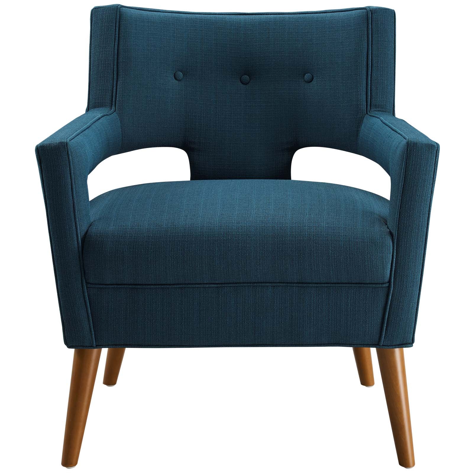 Modway Accent Chairs - Sheer Upholstered Fabric Armchair Azure