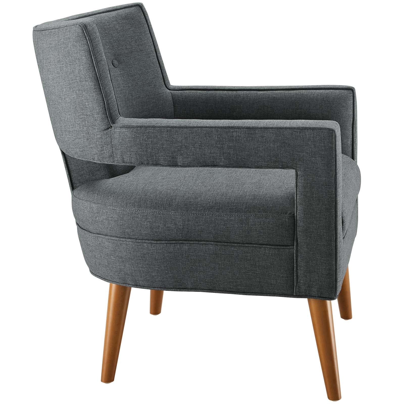 Modway Accent Chairs - Sheer Upholstered Fabric Armchair Gray