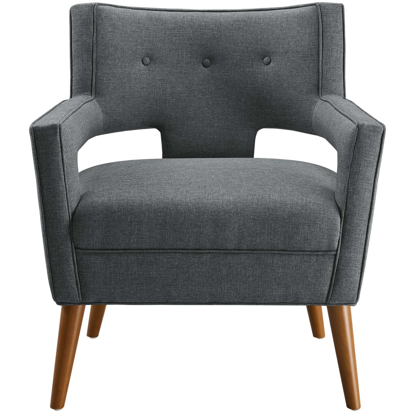 Modway Accent Chairs - Sheer Upholstered Fabric Armchair Gray