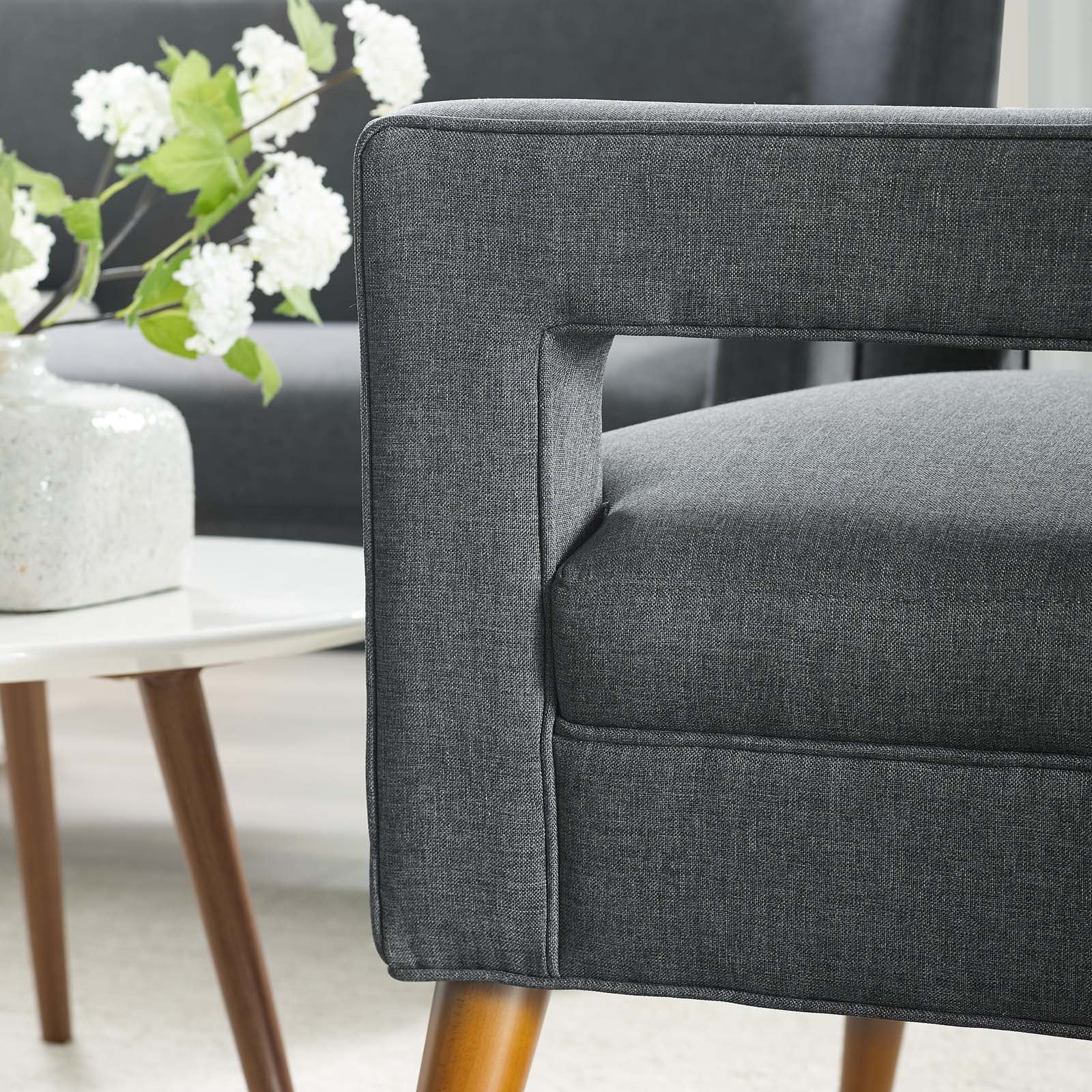 Modway Accent Chairs - Sheer Upholstered Fabric Armchair Gray