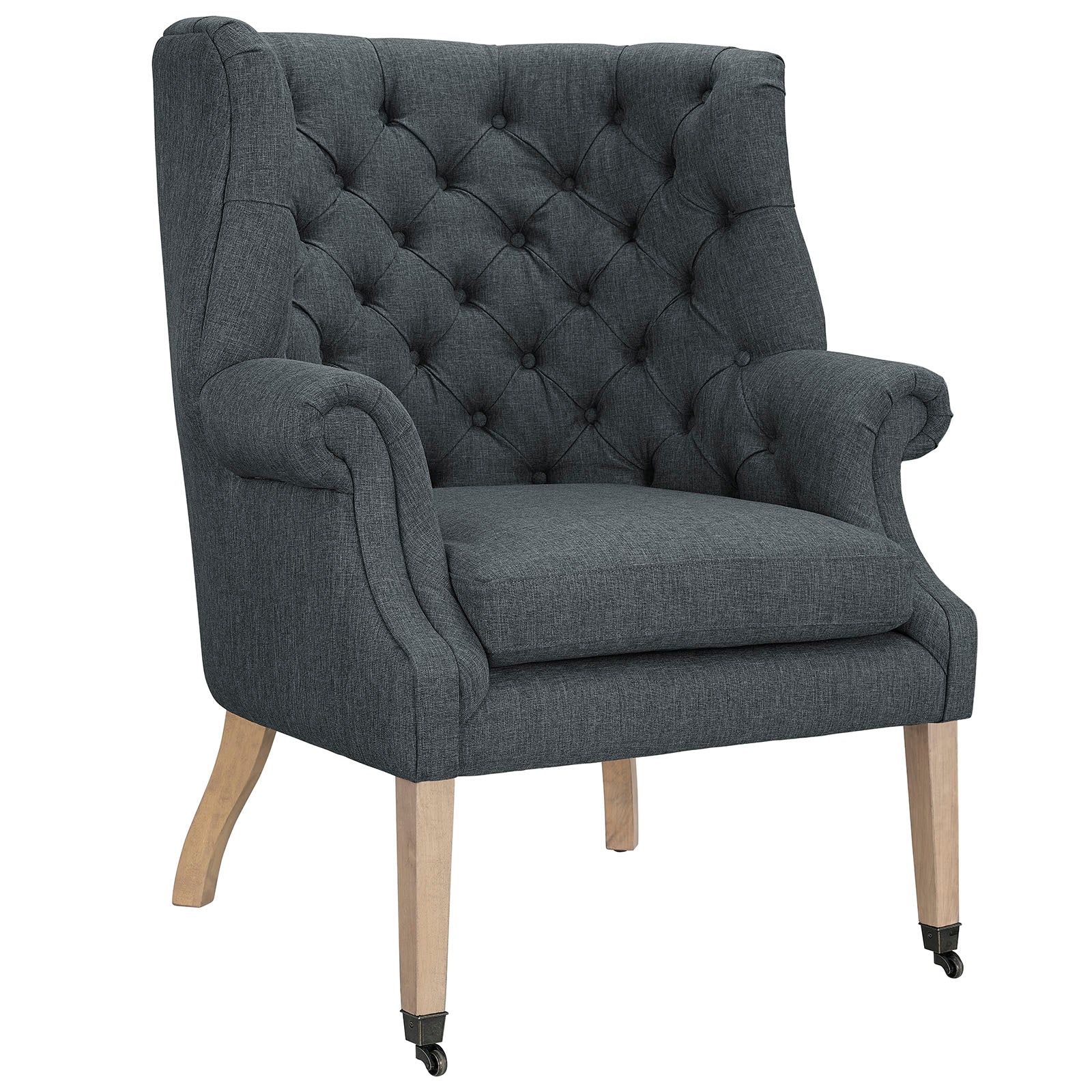 Modway Accent Chairs - Chart Upholstered Fabric Lounge Chair Gray