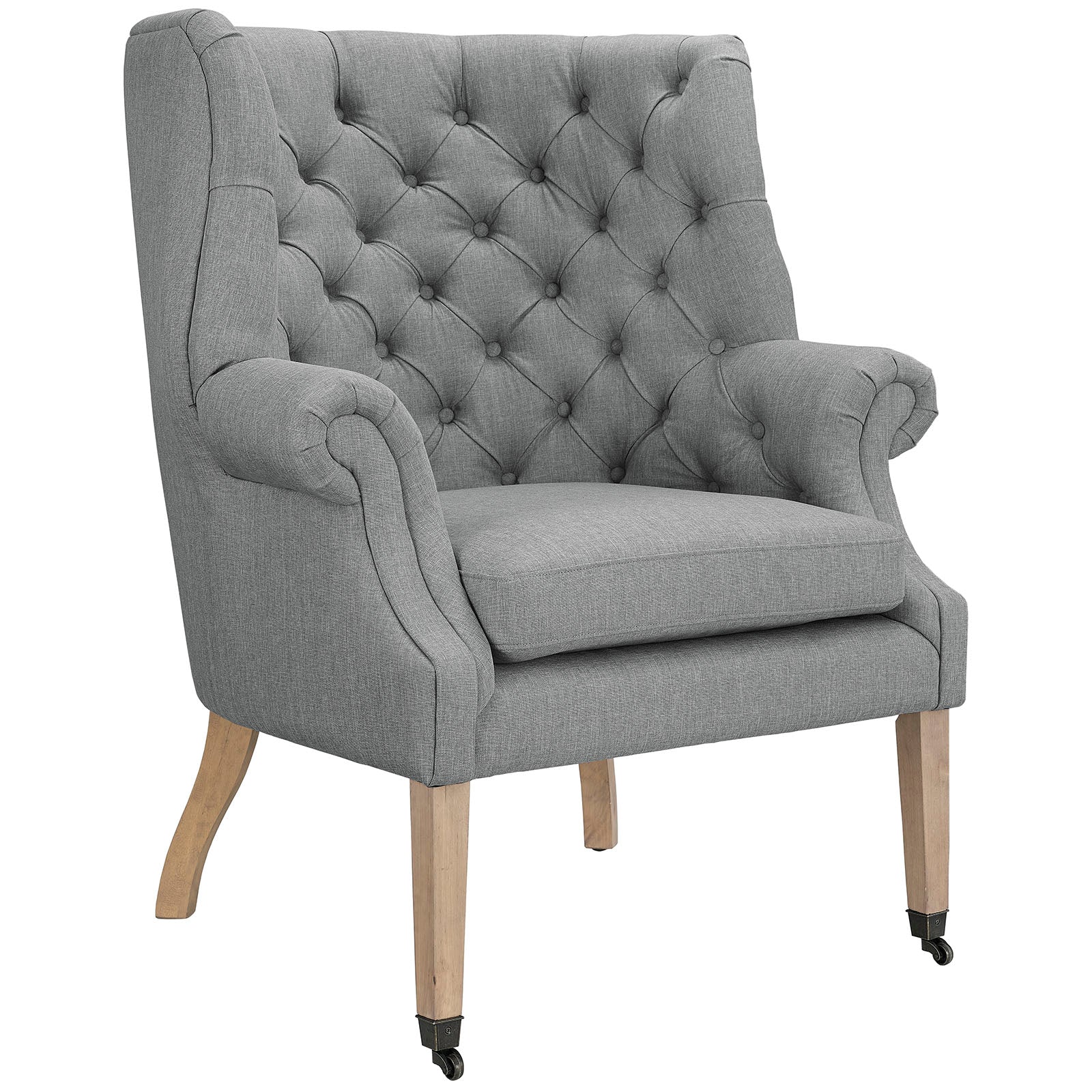 Modway Accent Chairs - Chart Upholstered Fabric Lounge Chair Light Gray