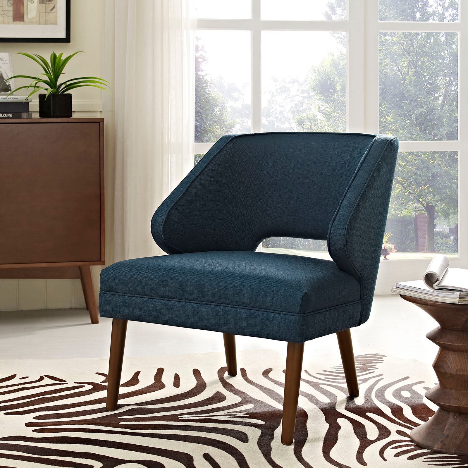 Modway Accent Chairs - Dock Upholstered Fabric Armchair Azure