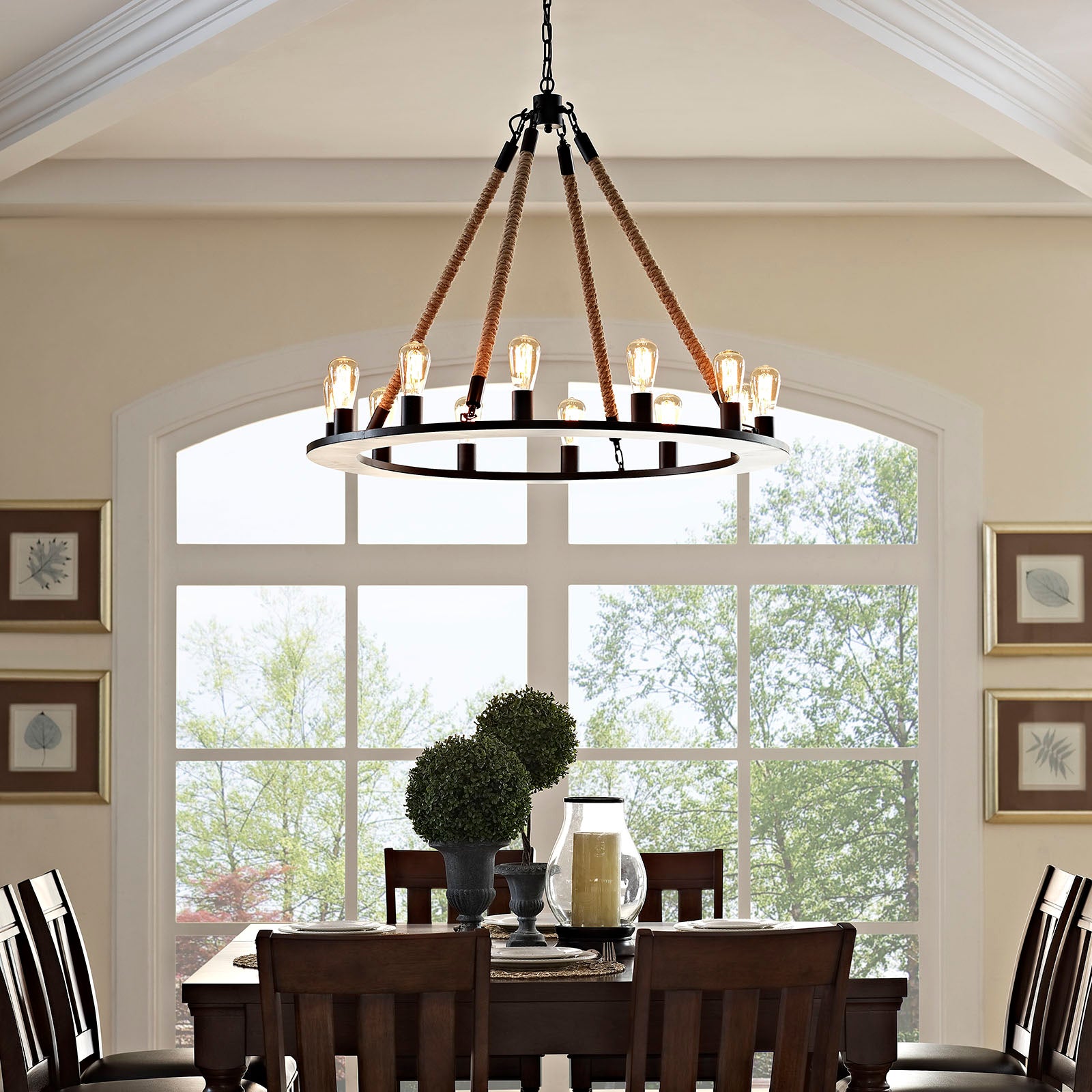 Modway Ceiling Lights - Encircle Chandelier Brown