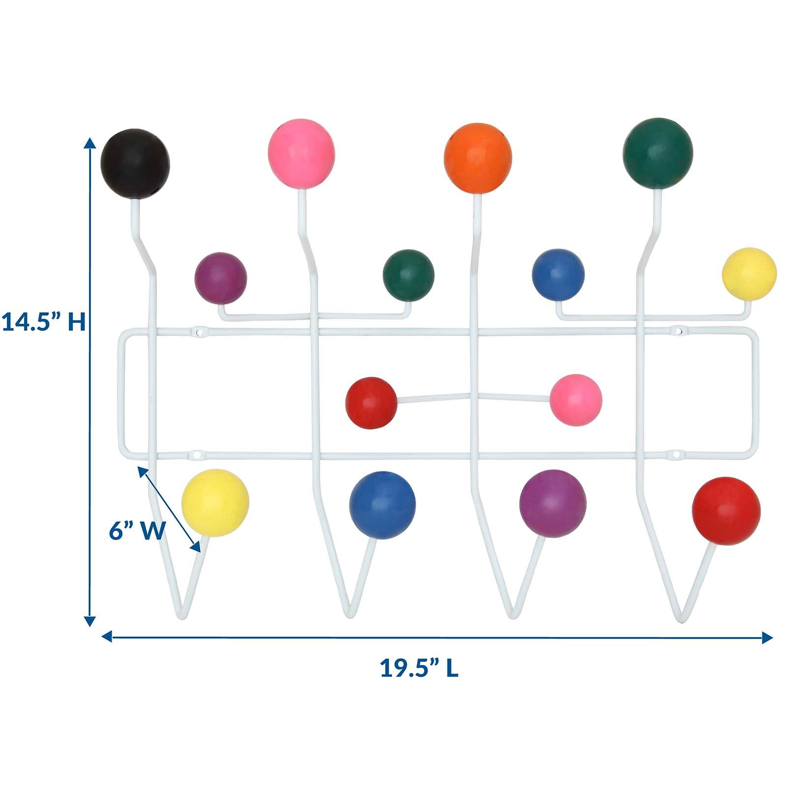 Modway Coat Hangers - Gumball Coat Rack Multicolored